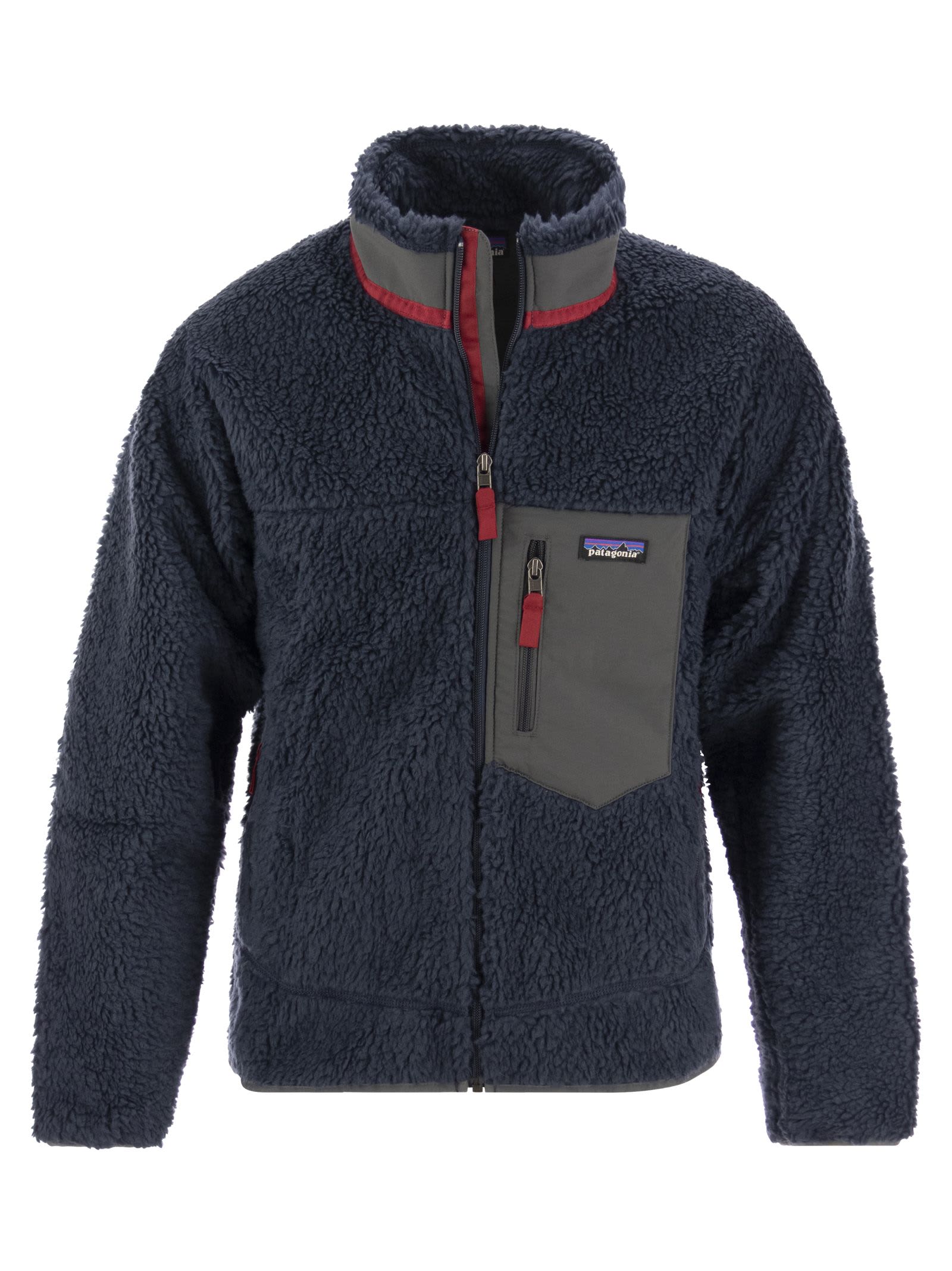 Shop Patagonia Classic Retro - X Fleece Jacket In Blue/red