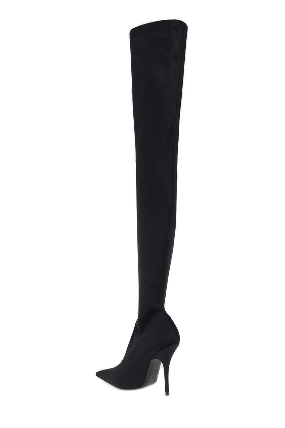 Shop Balenciaga Knife Heeled Thigh-high Boots In Black