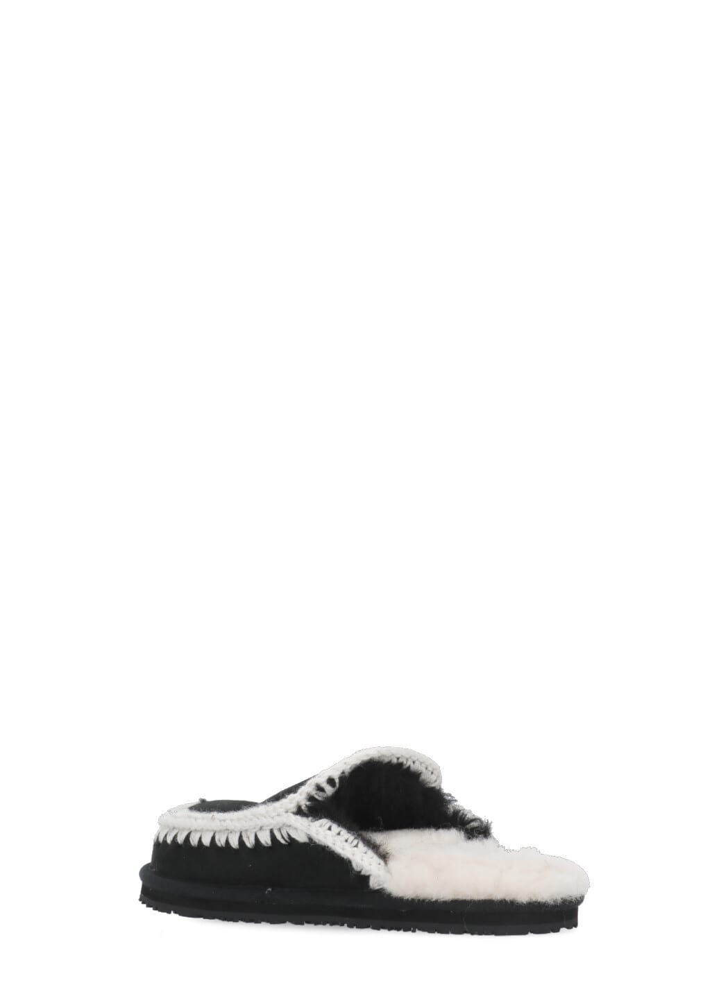 Mou Eskimo Stitch Slippers In Black