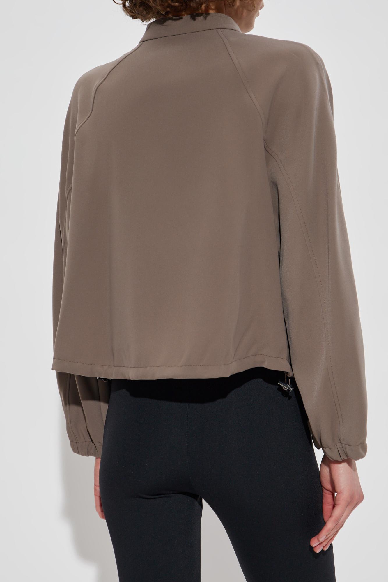 Emporio Armani Jacket With Embroidered Logo In Brown