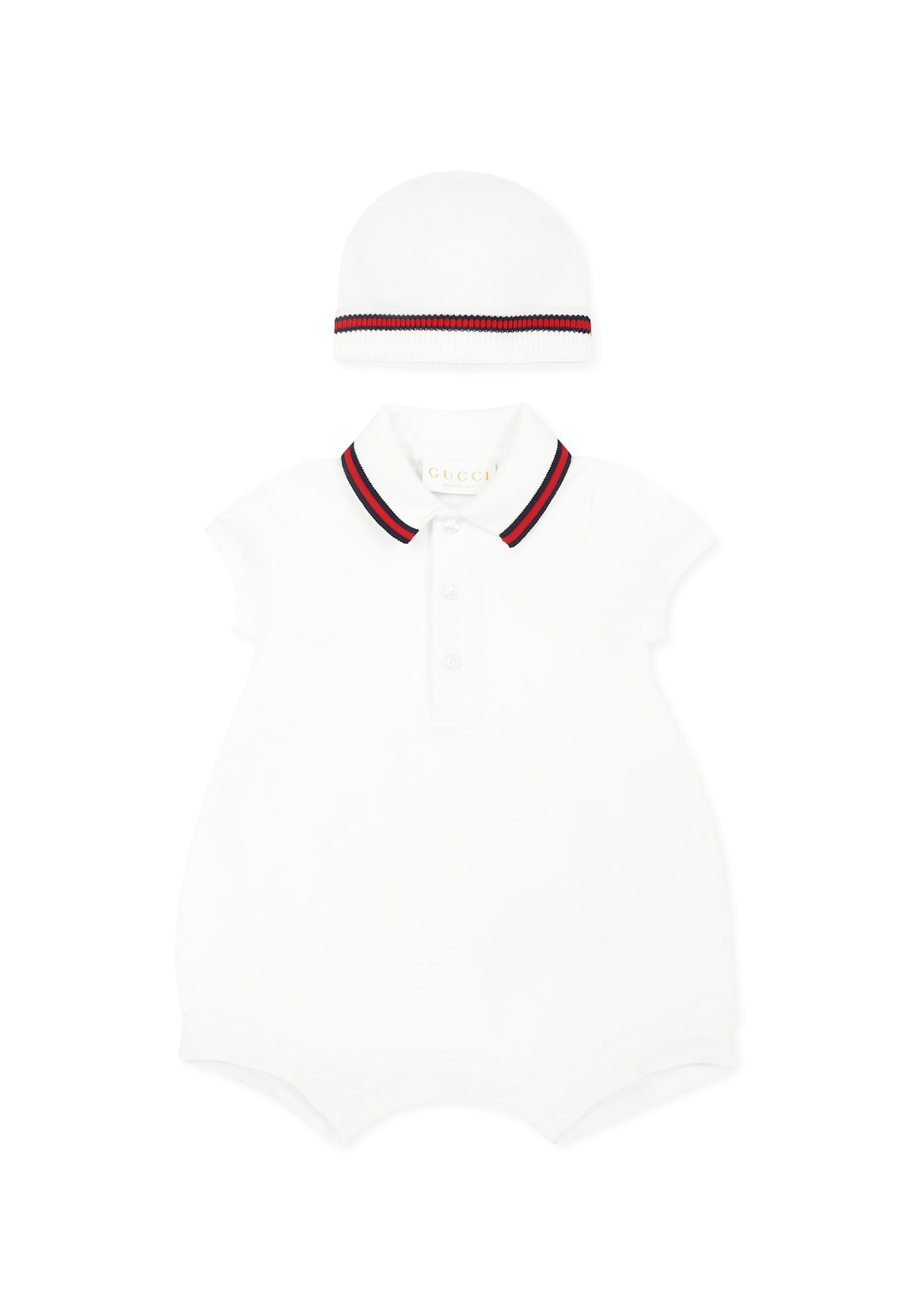Shop Gucci White Babygrow Set For Baby Boy With