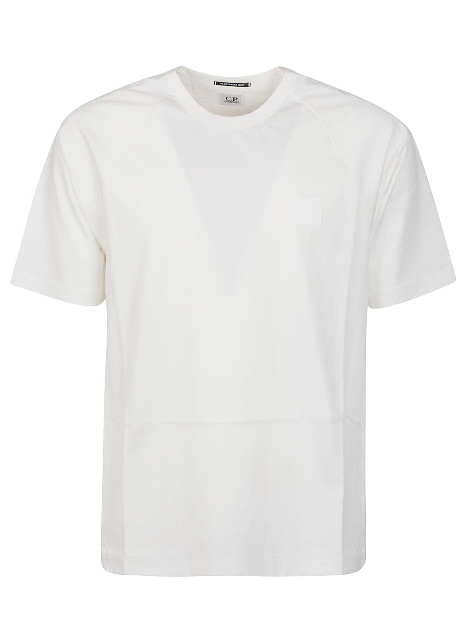 Shop C.p. Company Metropolis Mercerized Jersey Logo T-shirt In White