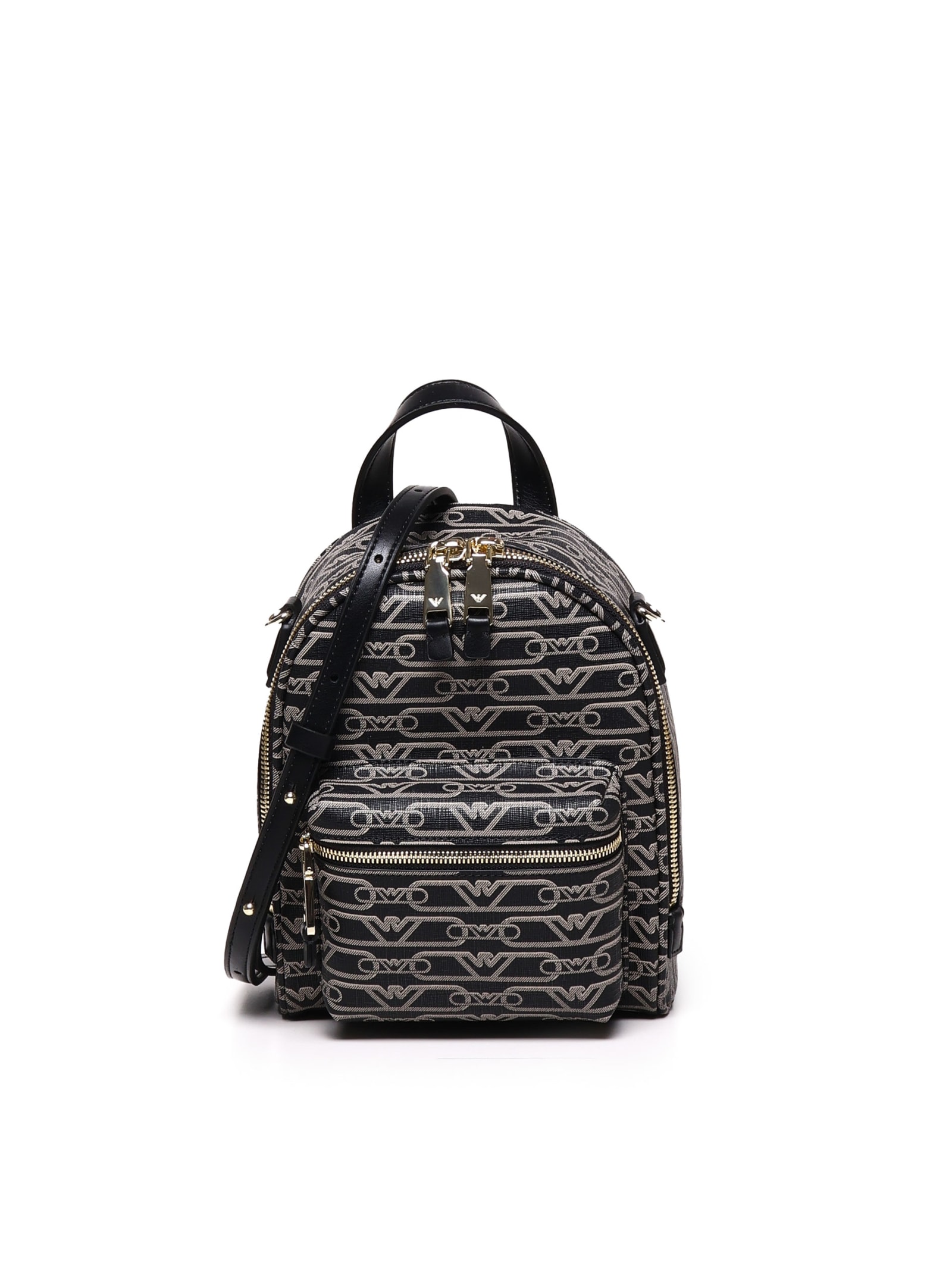 Backpack With Monogram Emporio Armani