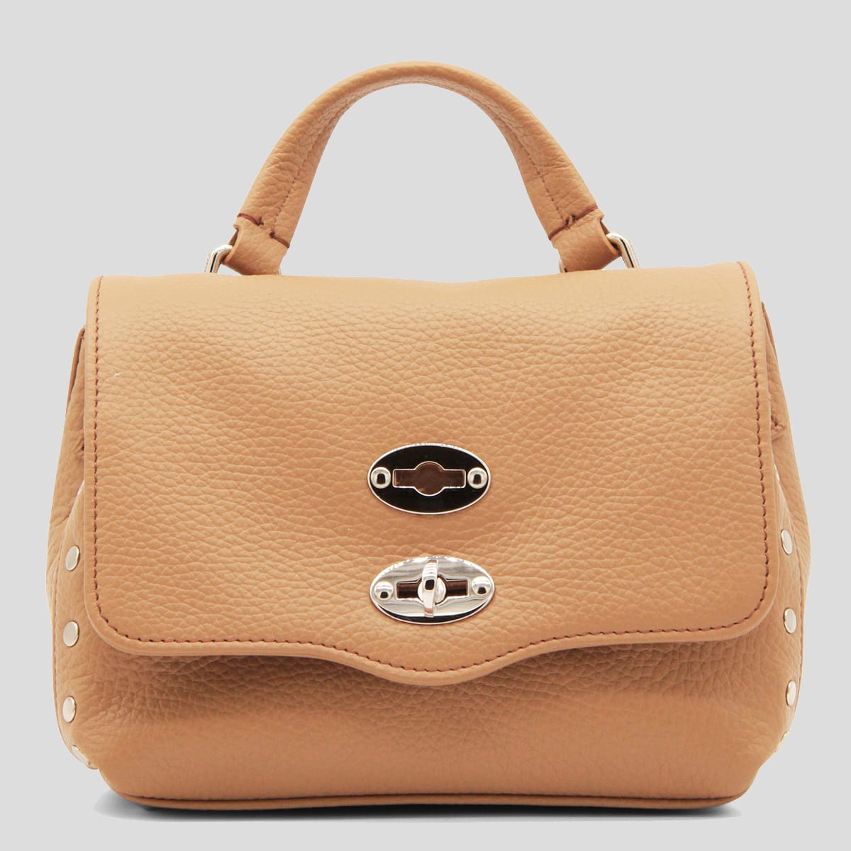 Zanellato Cappuccino Leather Postina Baby Top Handle Bag In Brown