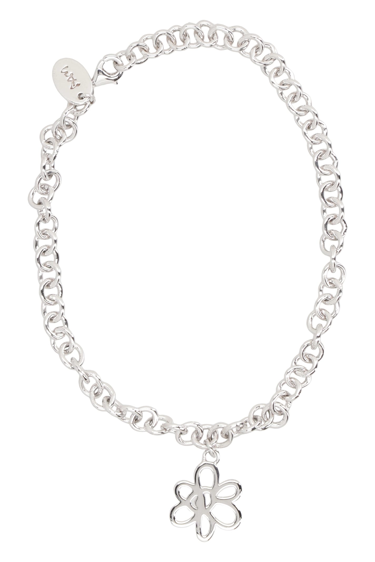 Perks And Mini P.a.m. Gesture Frame Pendant Chain Bracelet In Silver