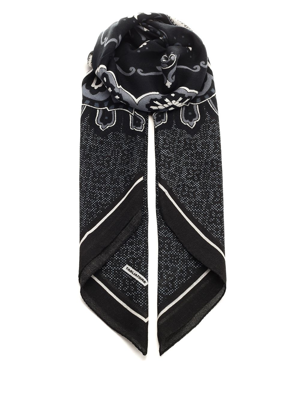 Shop Tagliatore Wool Scarf In Black