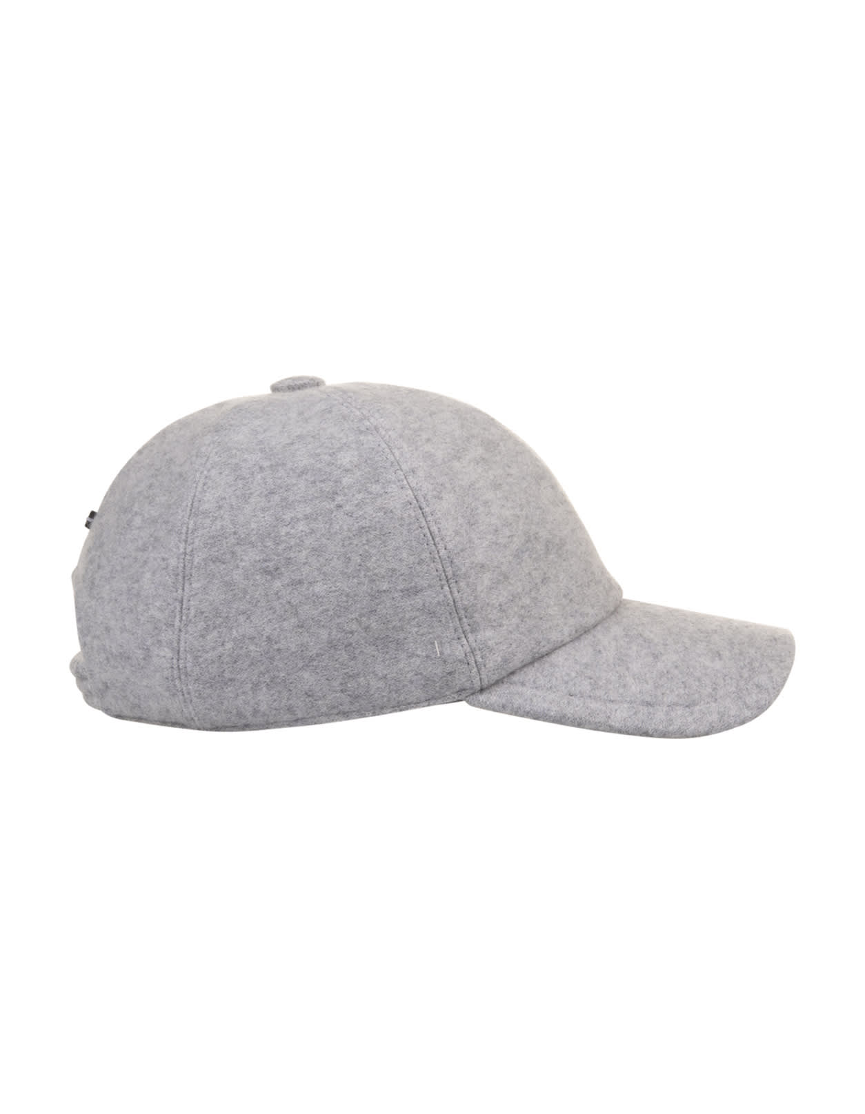 Shop Fedeli Grey Cashmere Felt Baseball Hat