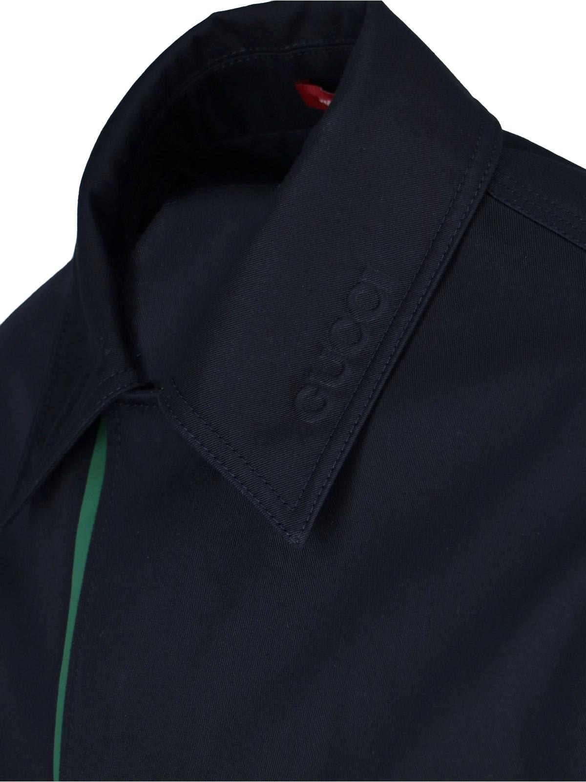 Gucci Signature Web Embossed Gabardine Jacket In Blue