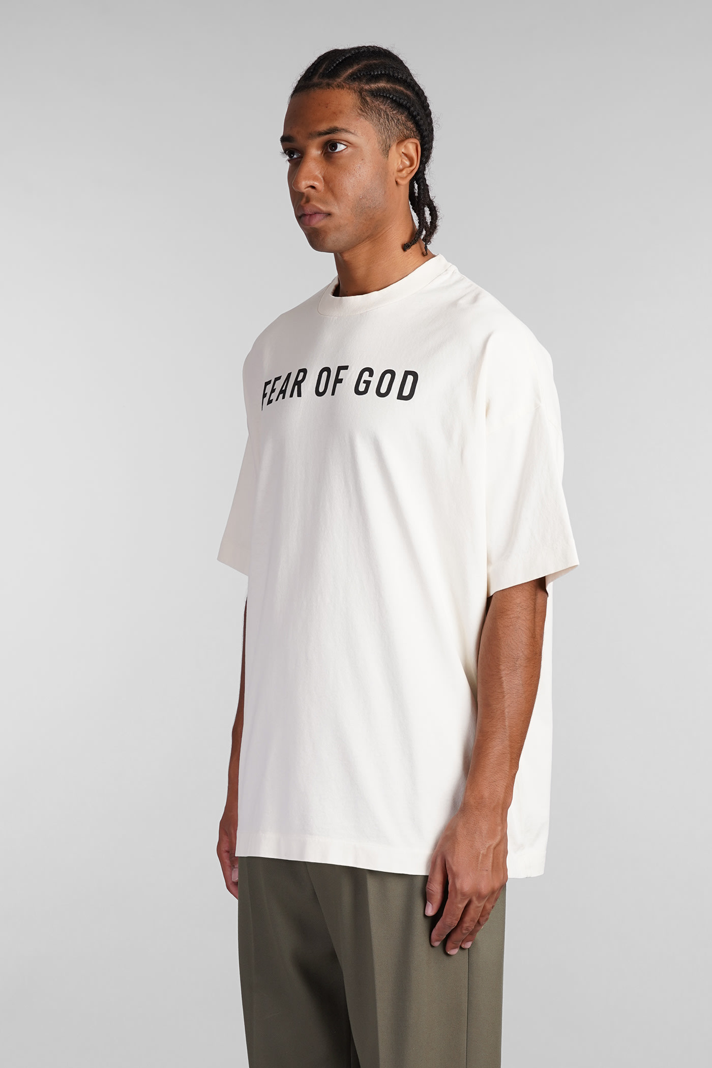 FEAR OF GOD T-SHIRT IN BEIGE COTTON 