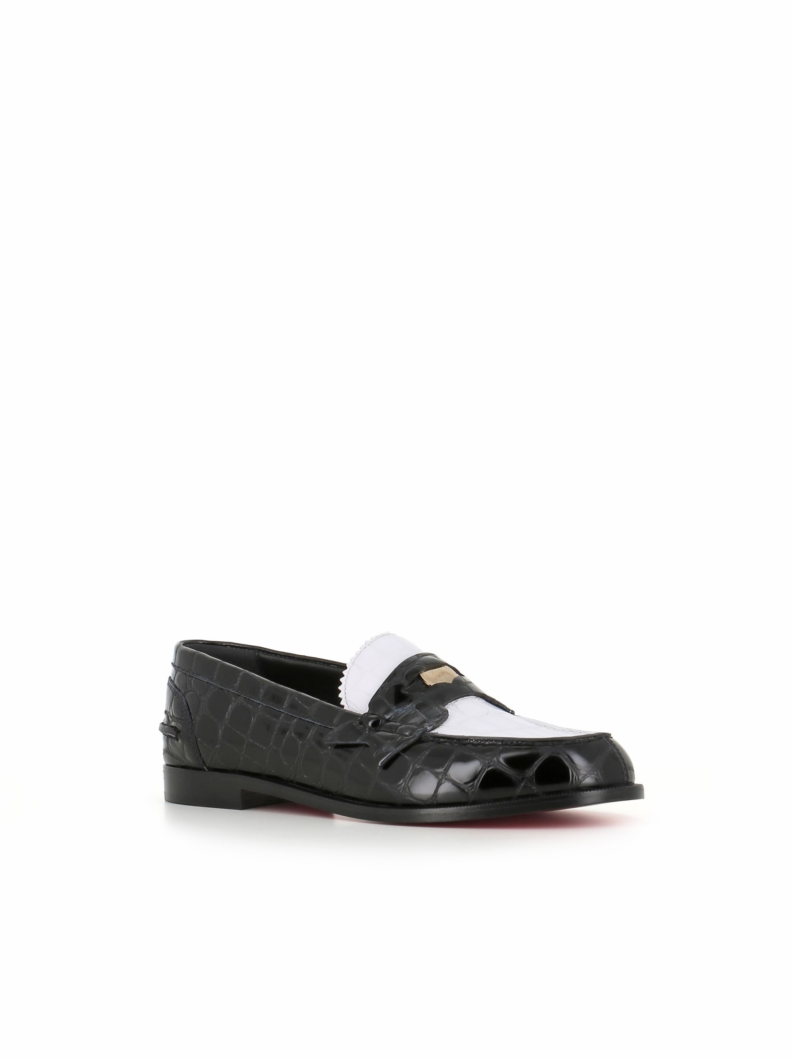 Shop Christian Louboutin Loafer Penny In White/black