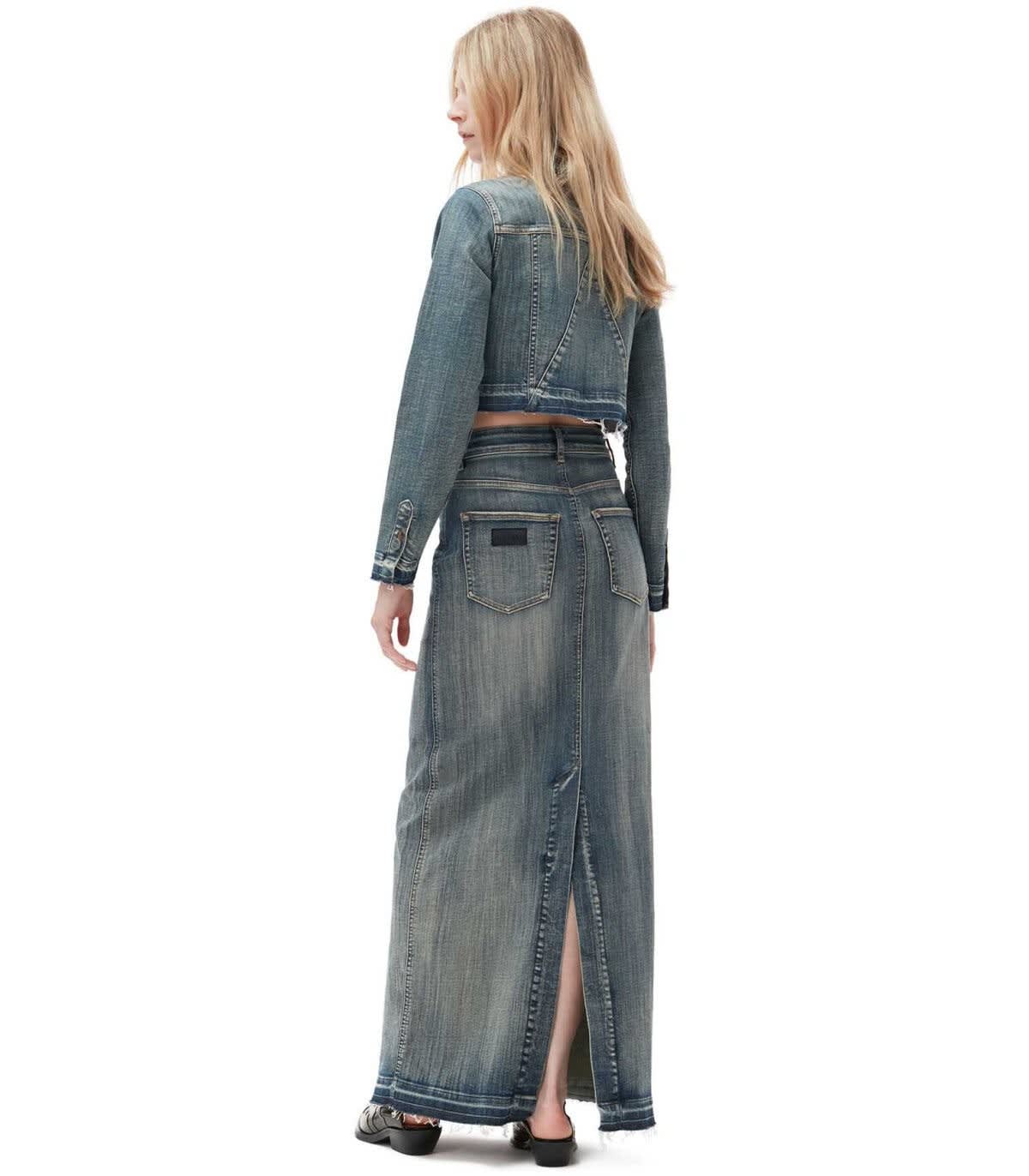Cropped Denim Jacket In Blue