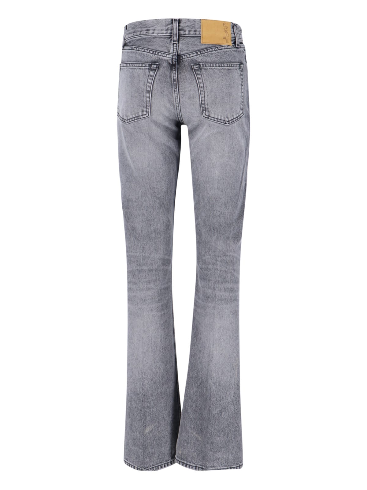 Haikure Straight Leg Trousers With Belt Loops In Gray
