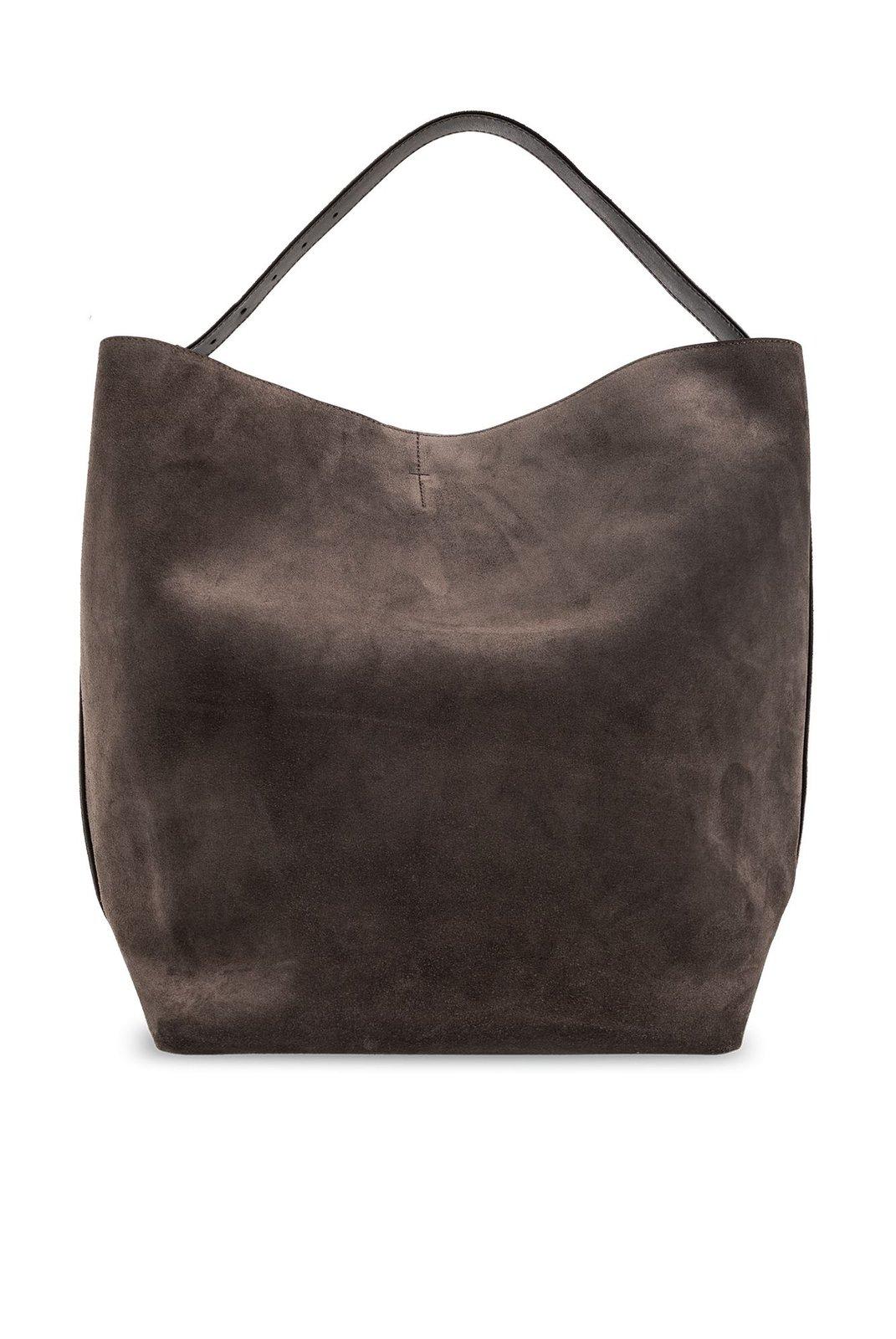 Totême Belted Open Top Tote Bag In Gray