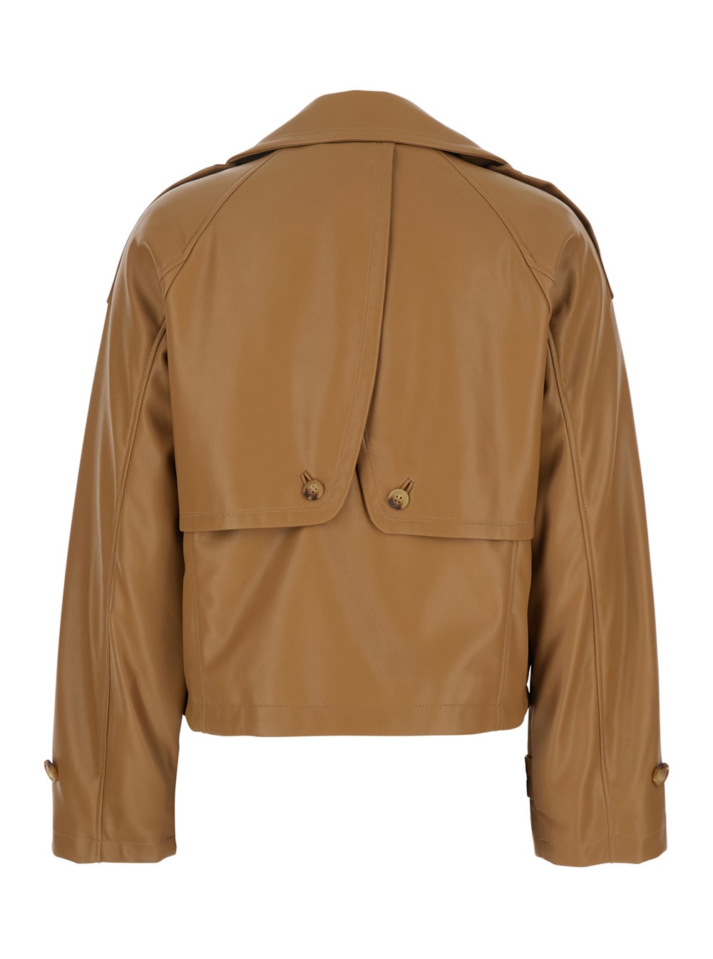 URBANCODE BEIGE JACKET WITH WIDE NOTCHED REVERS IN ECOLEATHER WOMAN