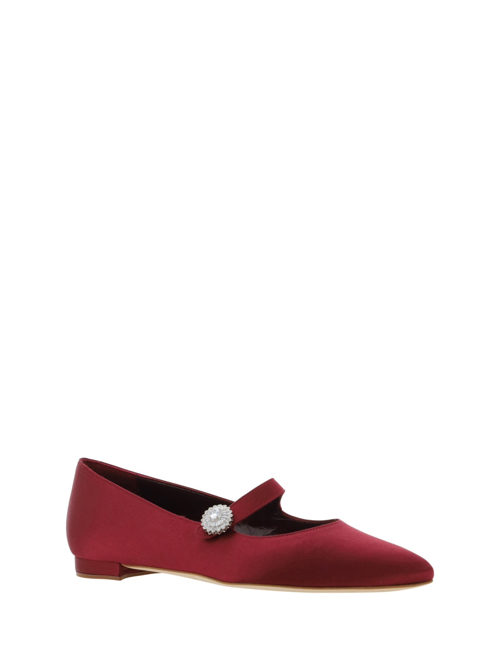 Shop Manolo Blahnik Mary Jane Ballerinas In Dred