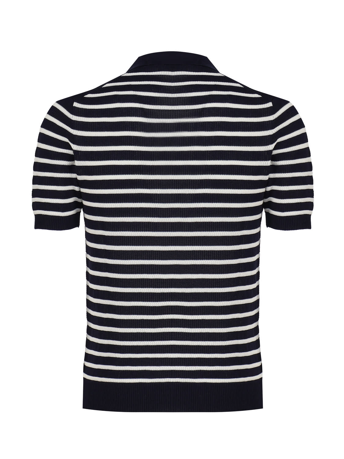 Shop Zanone Cotton Polo T-shirt In Striped Blue
