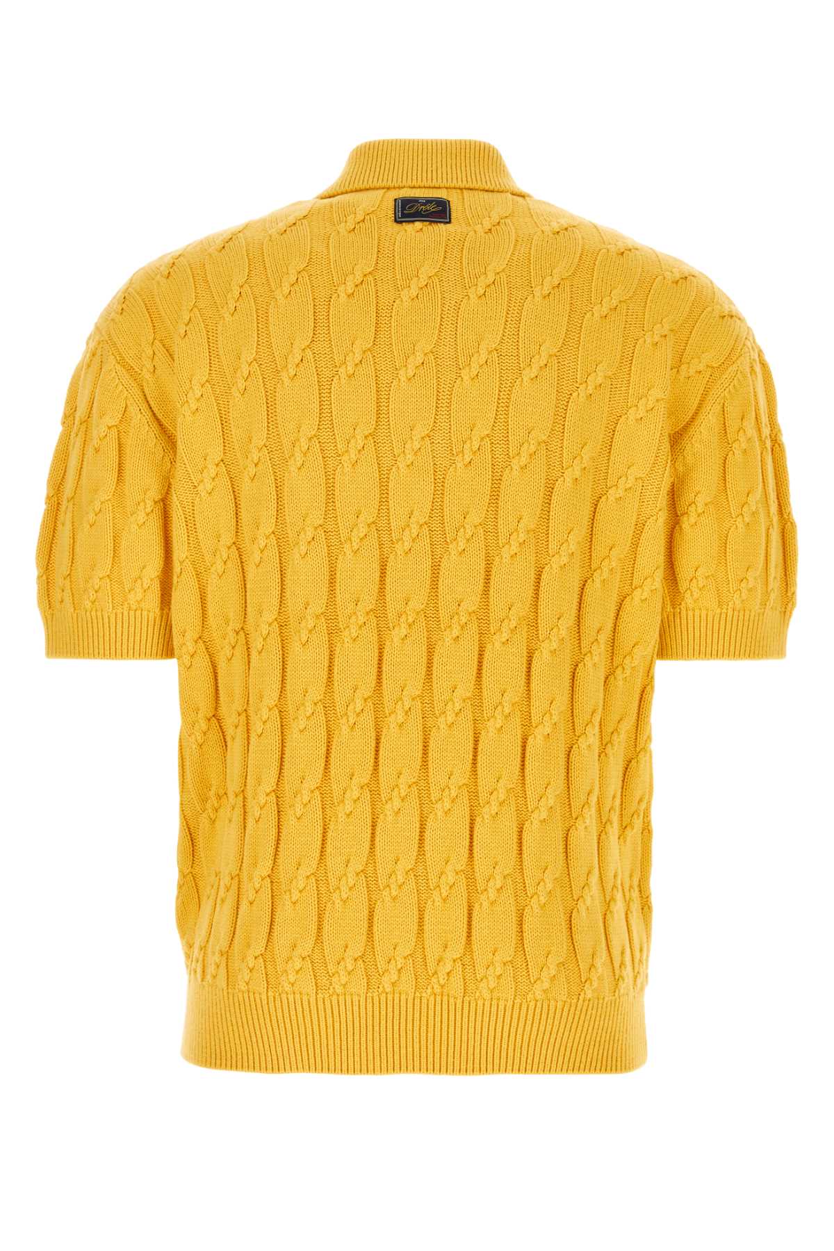 Shop Drôle De Monsieur Yellow Cotton Blend Polo Shirt