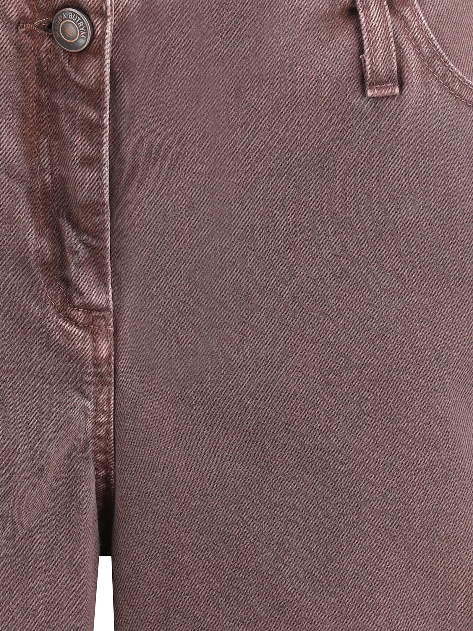 Magda Butrym Women Low Waist Wide Leg Jeans In Brown