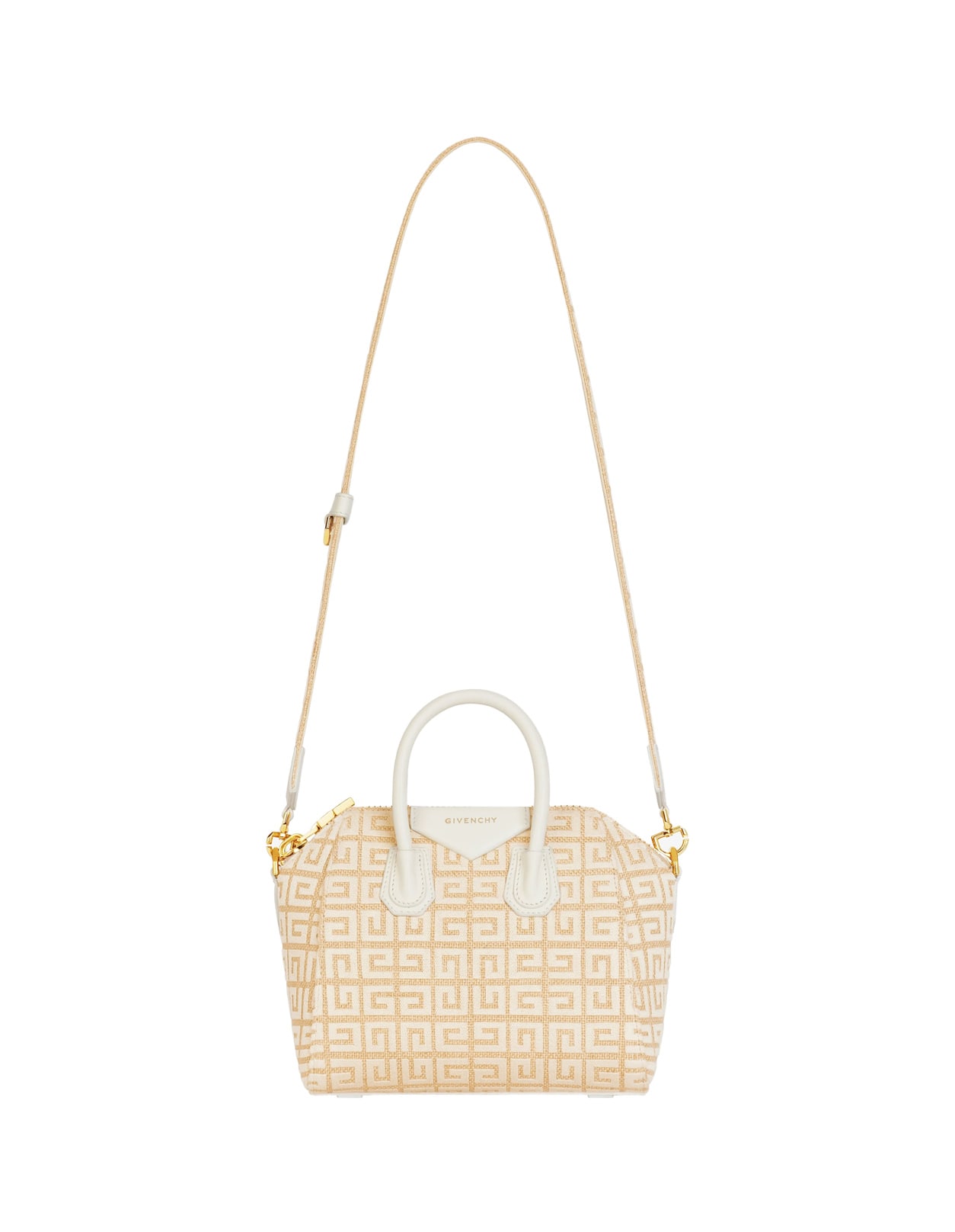 Shop Givenchy Antigona Mini Bag In Ivory 4g Jute In White