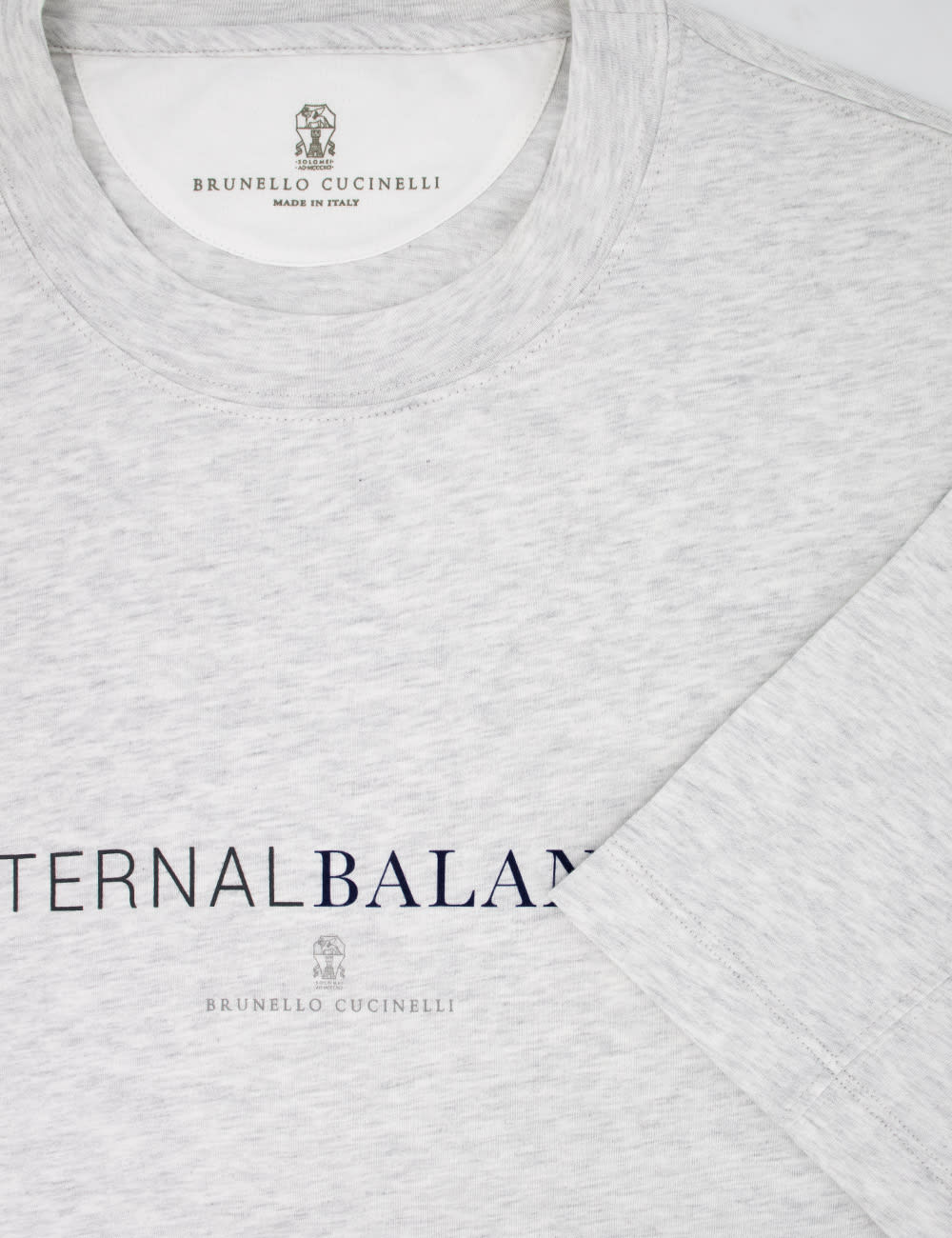 Shop Brunello Cucinelli T-shirt In Perla+grigio+grigio Scuro+cobalto