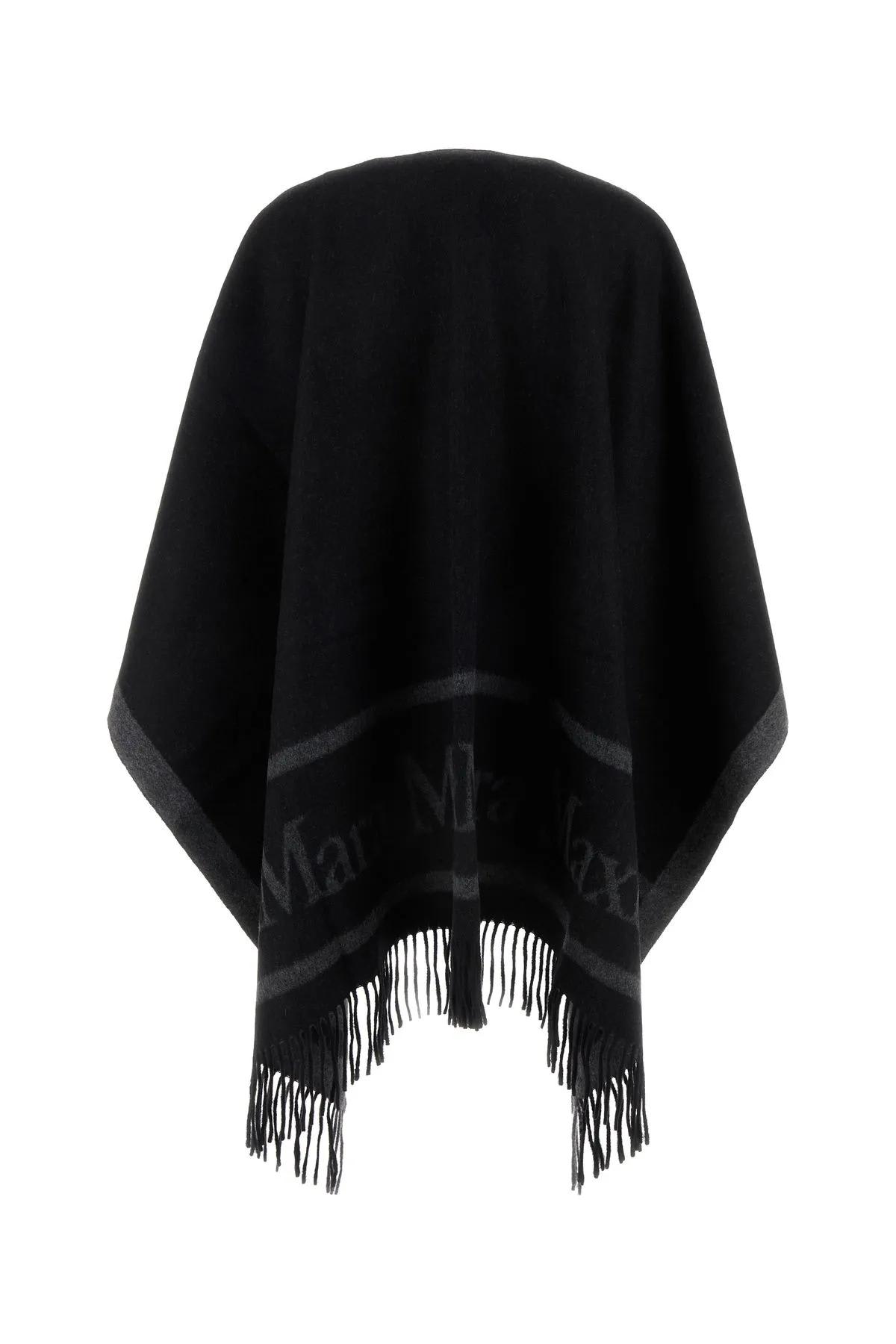 Shop Max Mara Wool Hilde Cape In Black