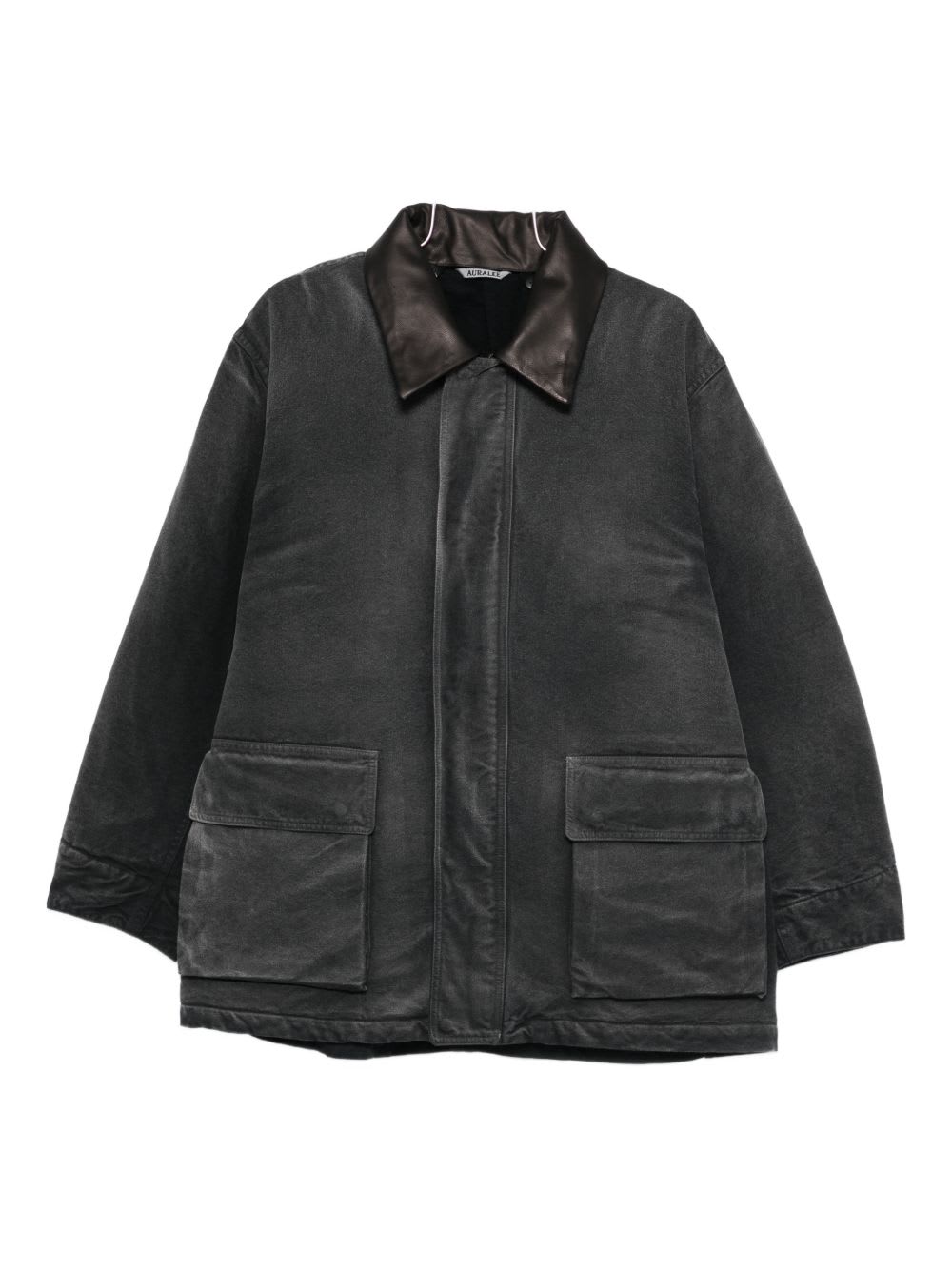 Auralee Removable Collar Jacket In Black