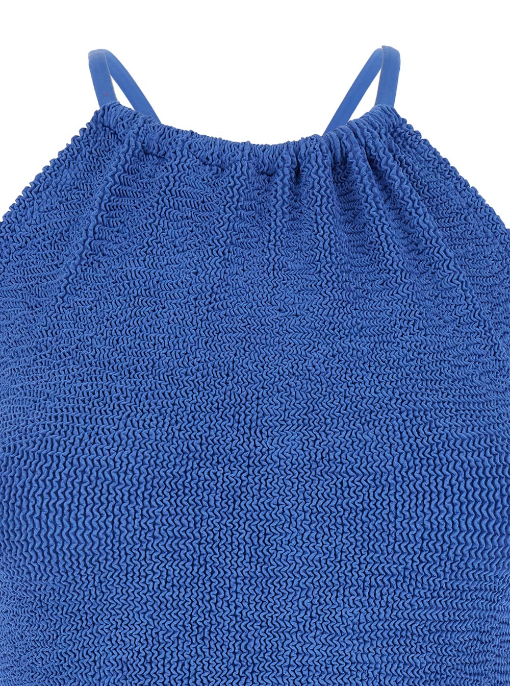 Shop Hunza G Portia Blue Swimsuit With Criss-crossed Straps On The Rear In Tech Fabric Woman