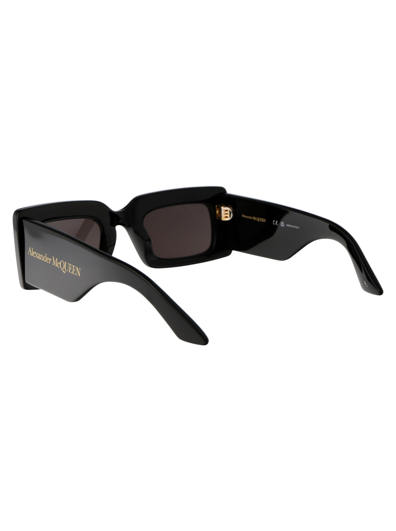 Alexander Mcqueen Mcqueen 50mm Rectangular Sunglasses In Black