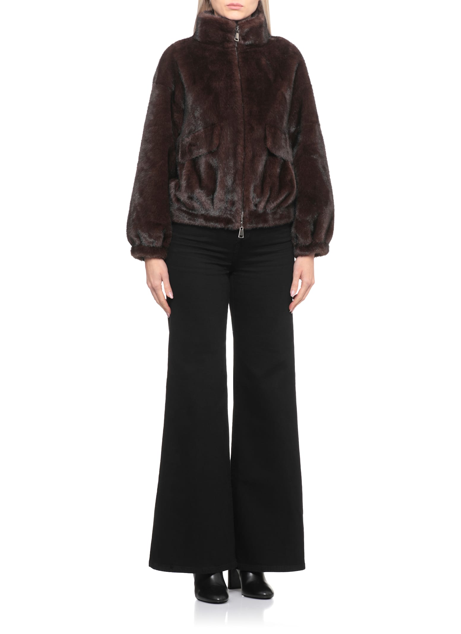 Betta Corradi Faux Fur Coat In Brown