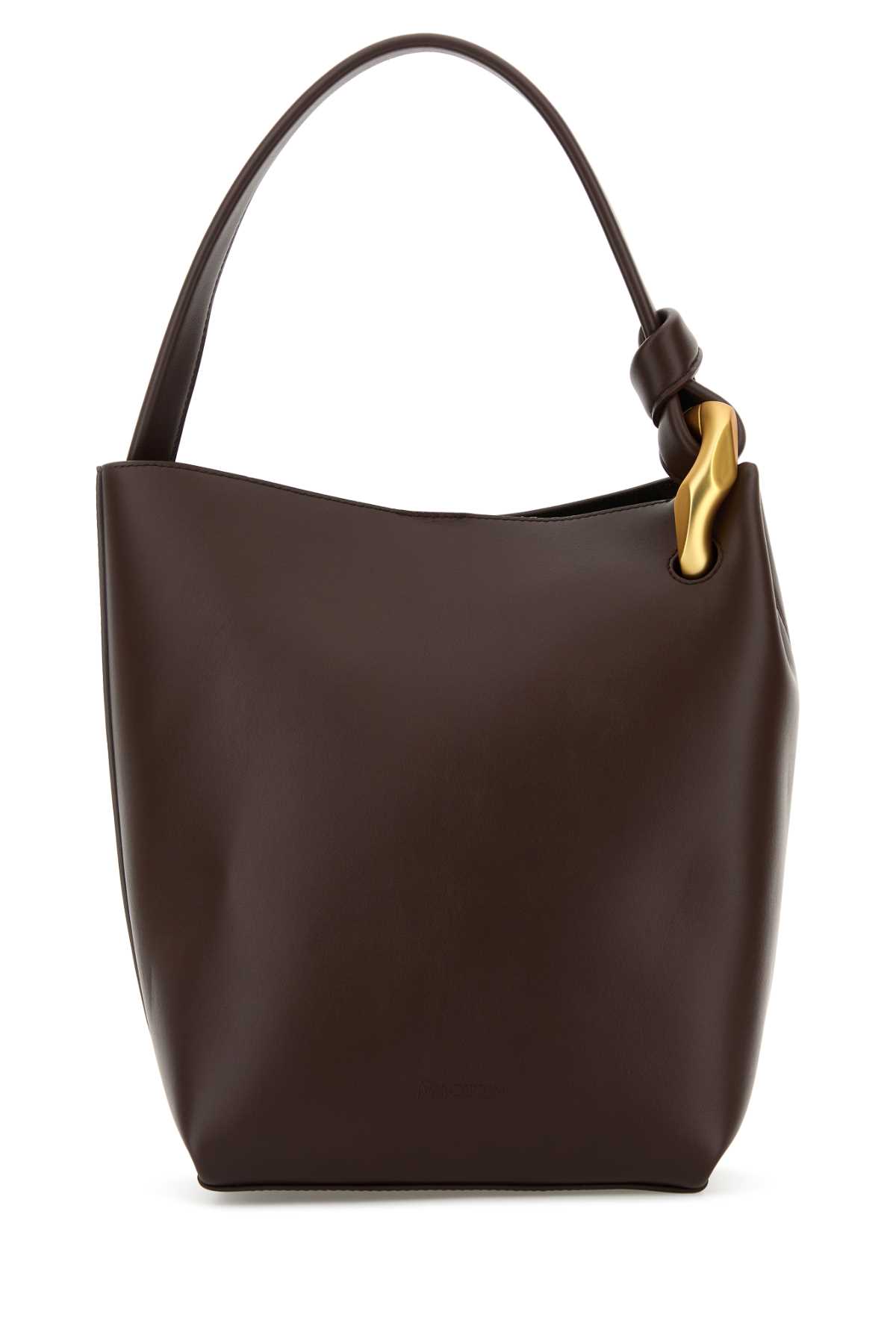 Jw Anderson Chocolate Leather Bucket Bag In Brown