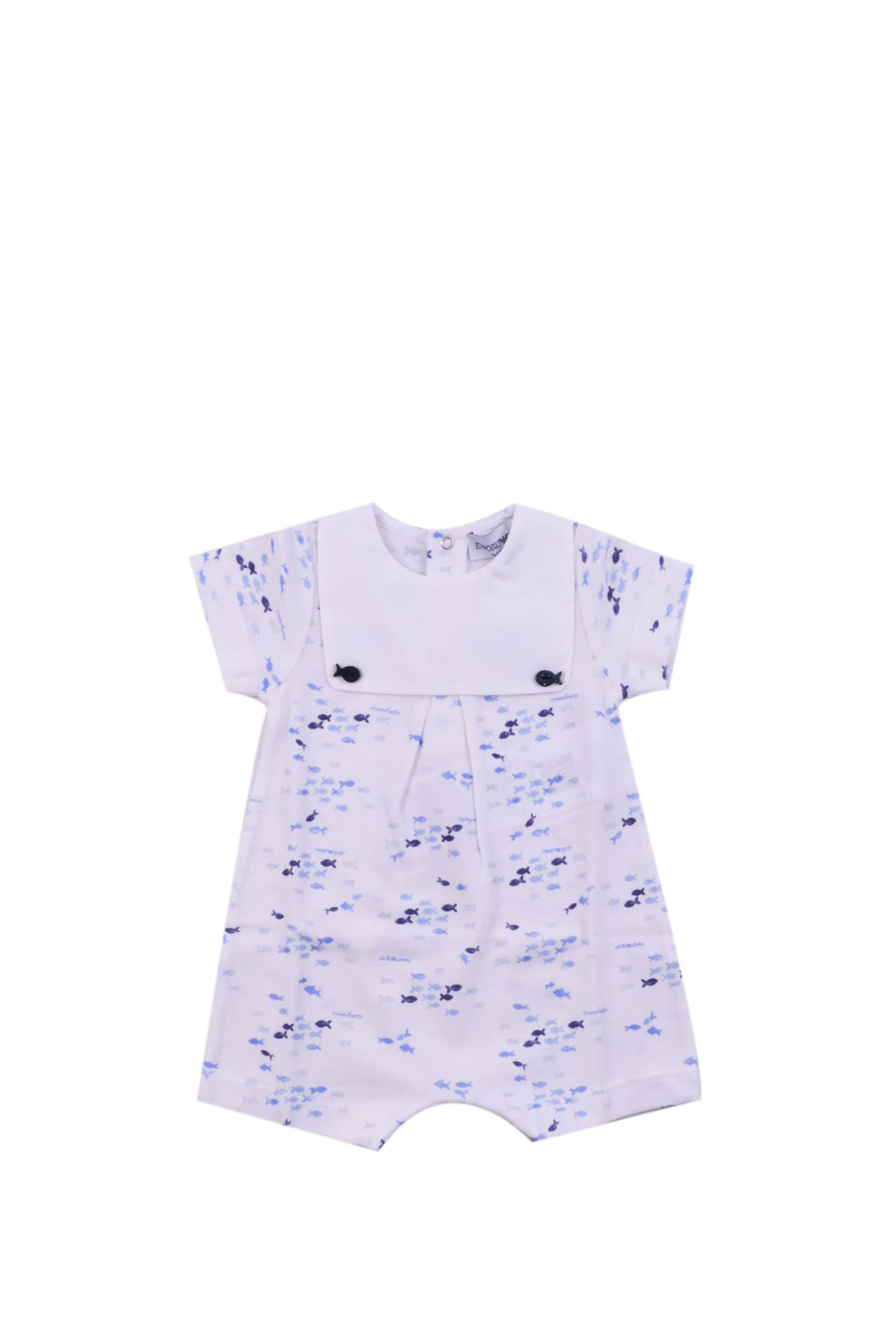 Emporio Armani Babies' Jersey Romper With Print In White