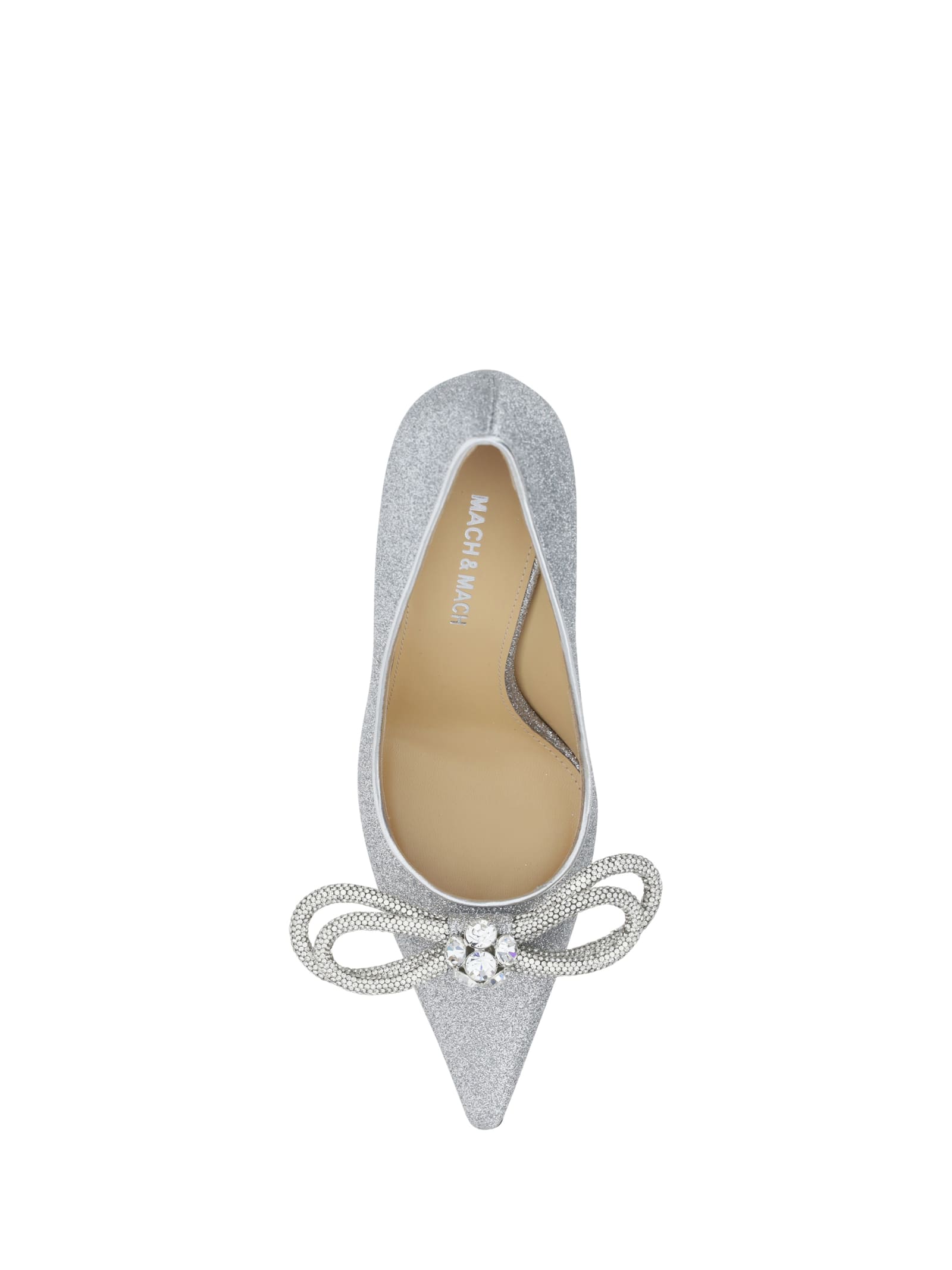 Shop Mach &amp; Mach Double Bow Pumps In Silver