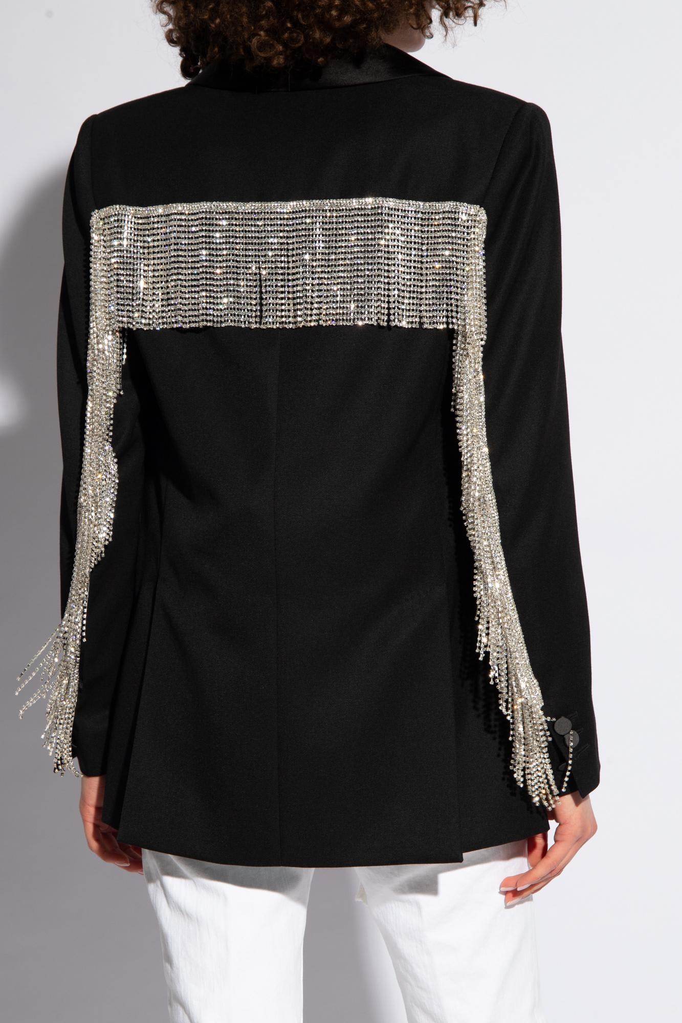 Shop Dsquared2 Blazer With Crystal Tassels In Black