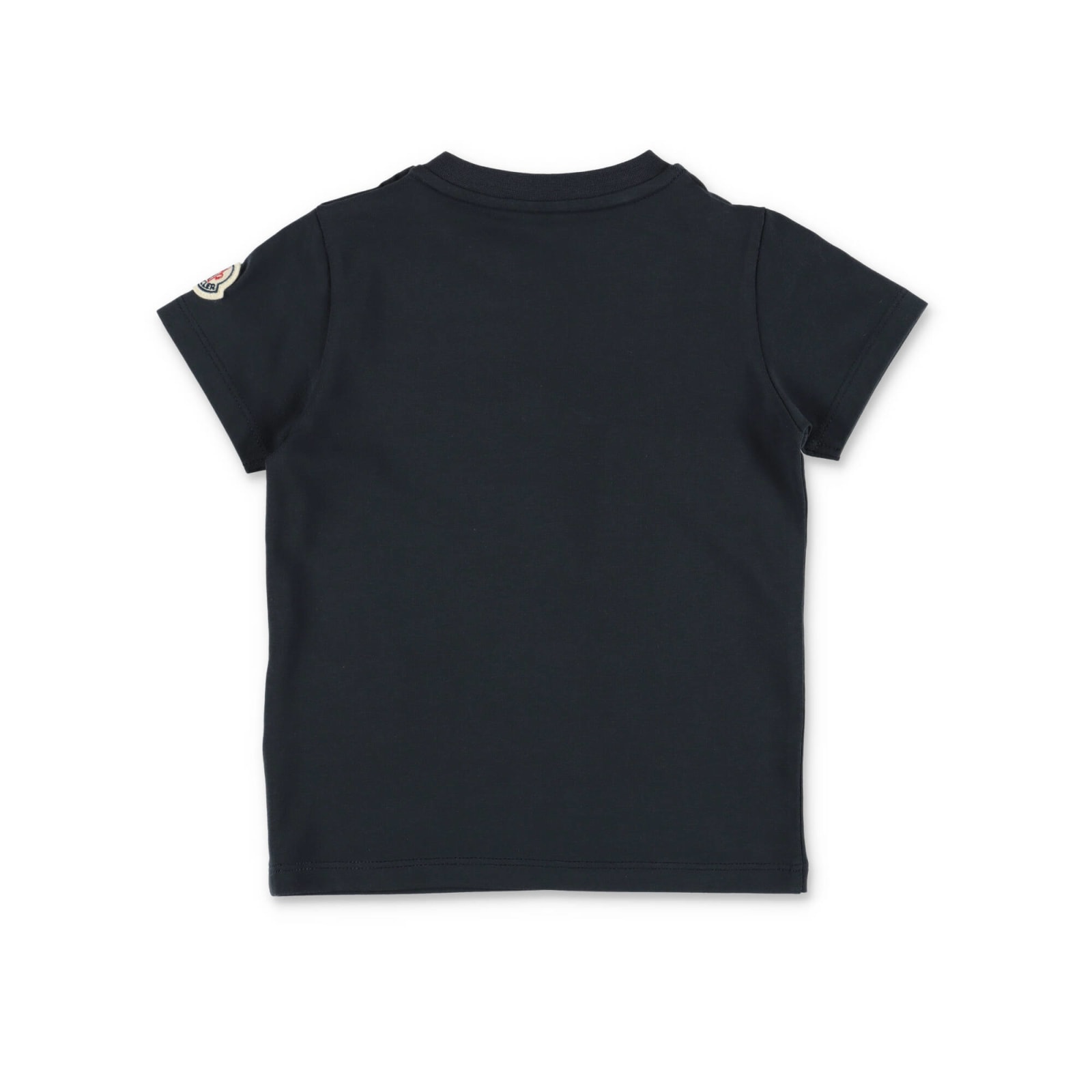 Shop Moncler T-shirt Blu Navy In Jersey Di Cotone Baby Boy