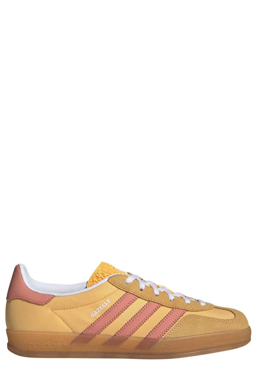 Shop Adidas Originals Gazelle Indoor Lace-up Sneakers In Yellow Pink