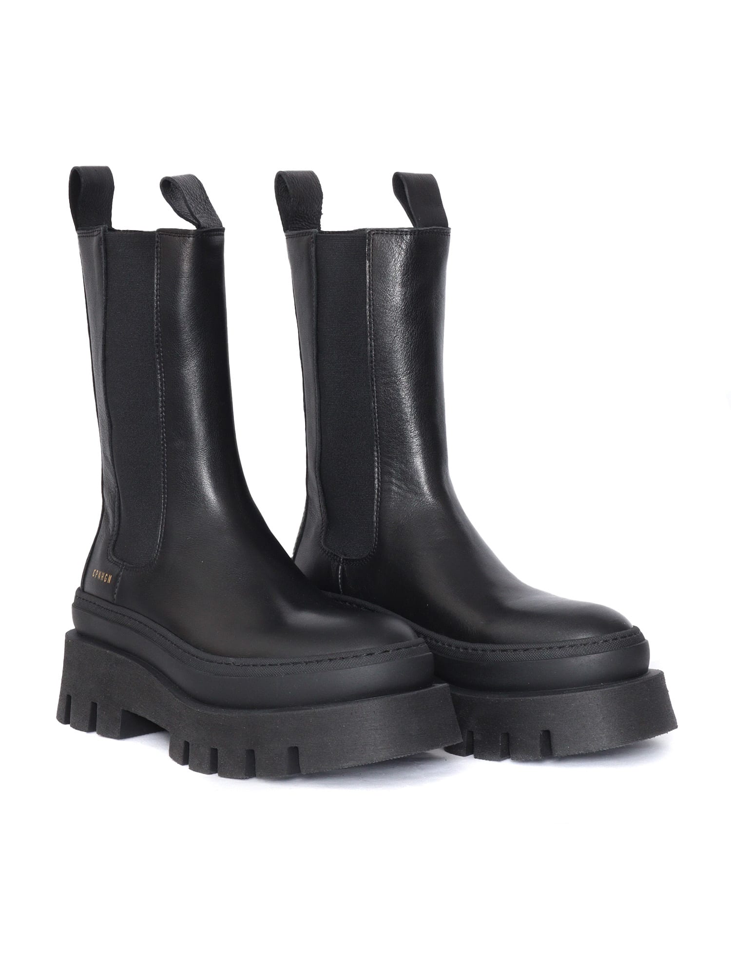 Shop Copenhagen Woman Leather Chelsea Boot In Black