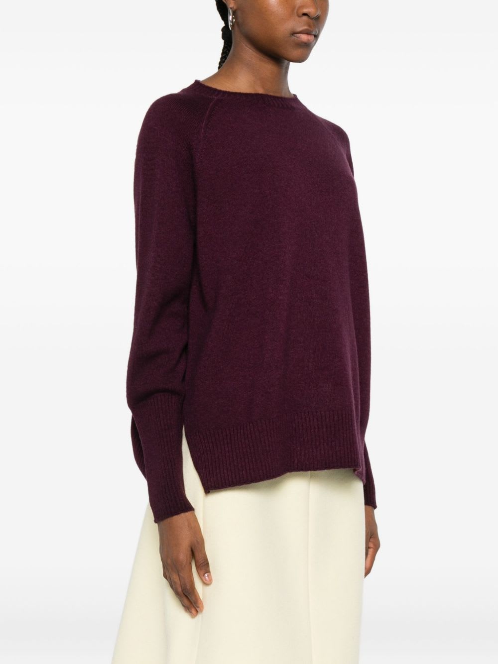 Base Wool Crewneck Sweater In Purple