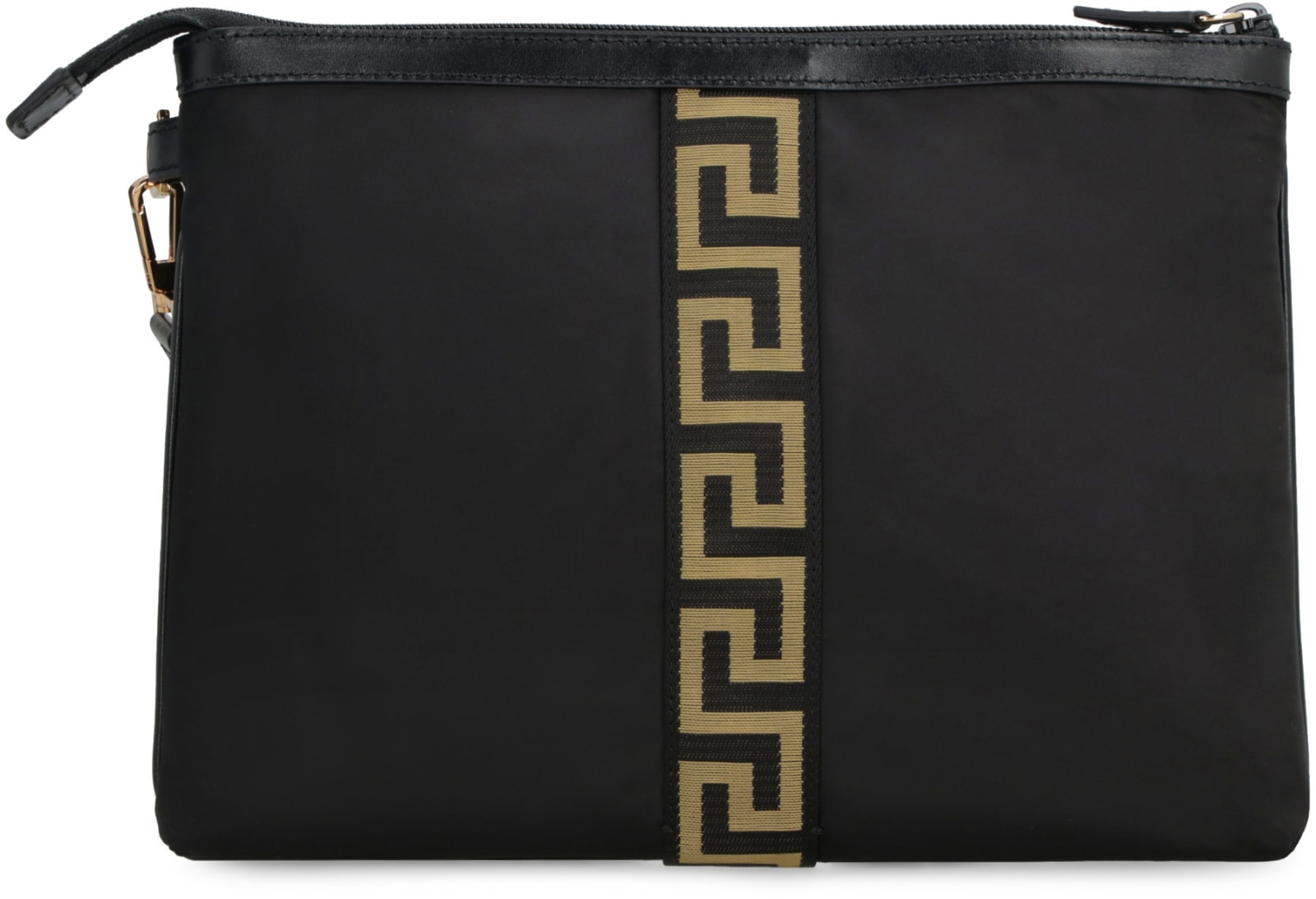 Shop Versace Nylon Pouch-bag In Black