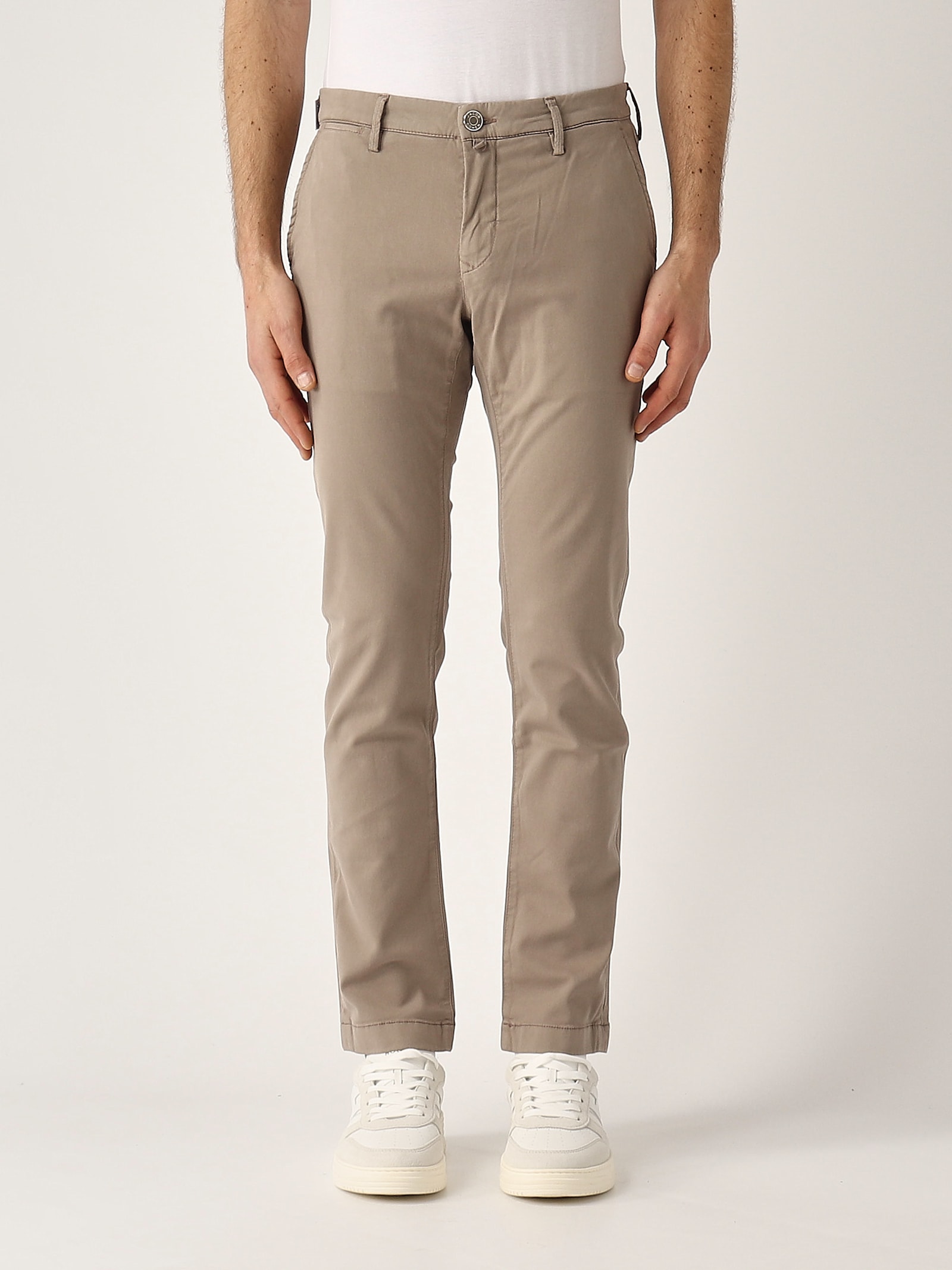 Jacob Cohen Ben Slim-fit Gabardina Stretch Trousers In Brown