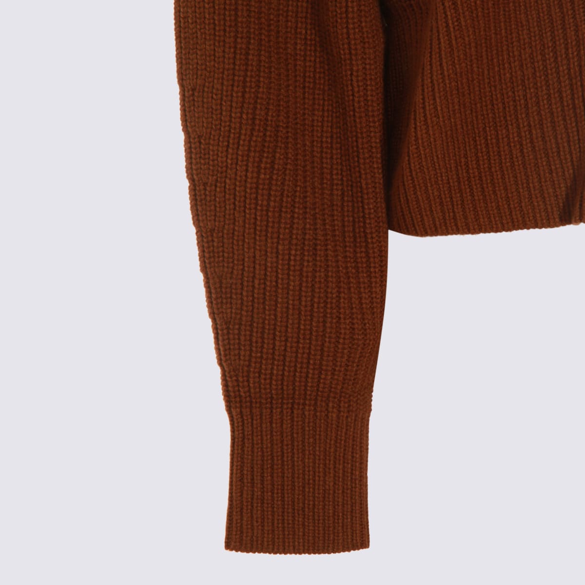 Max Mara Half-zip Wool And Cashmere Sweater In Brown