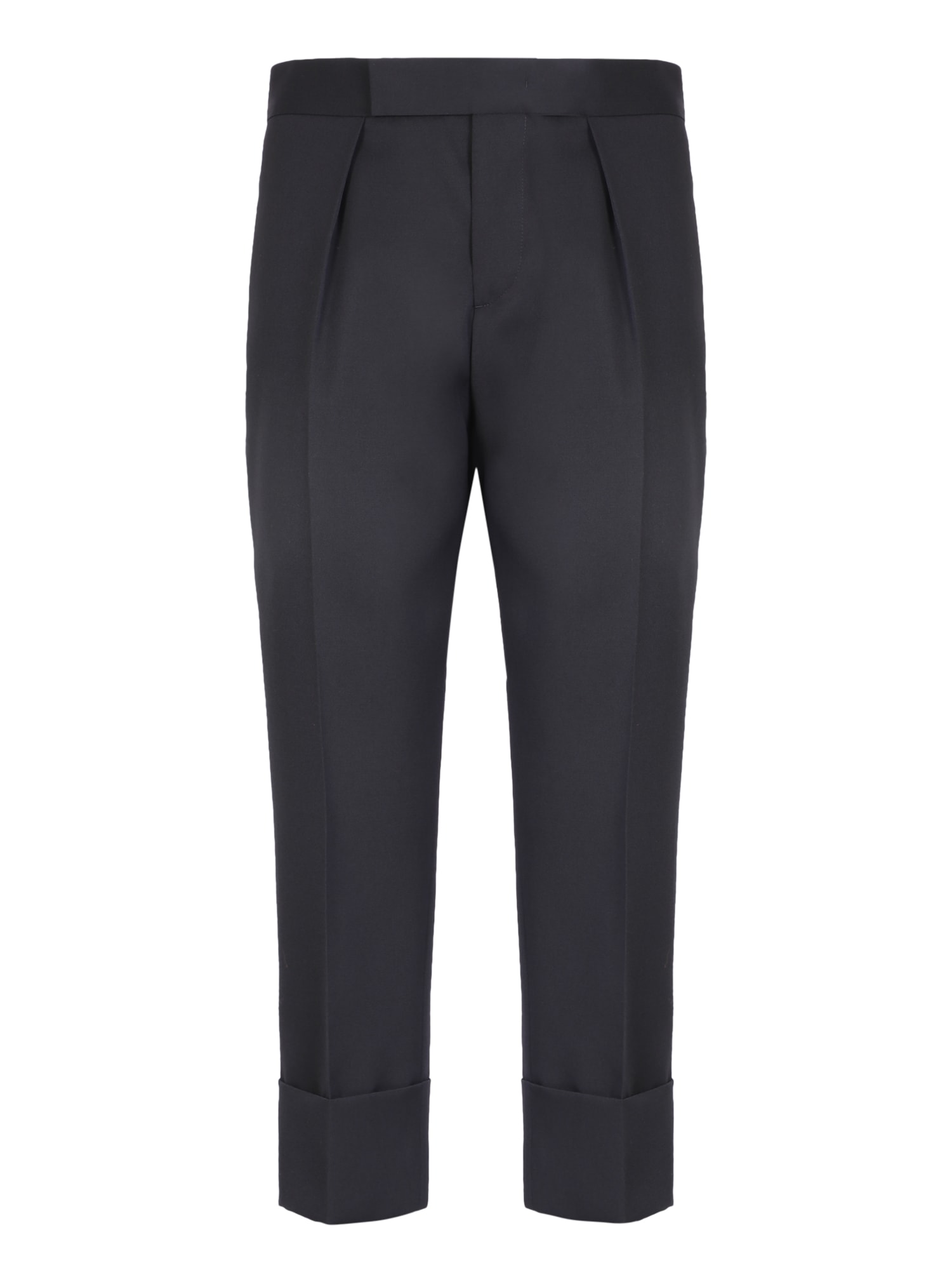 Pleat Cropped Trousers