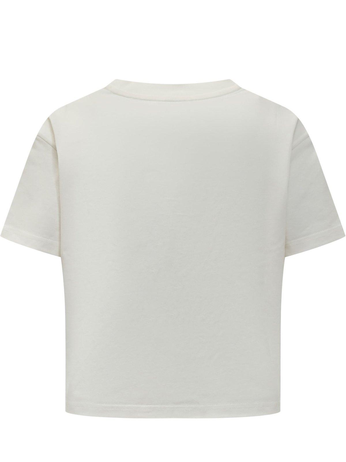 Shop Courrèges V-neck Cropped T-shirt In White
