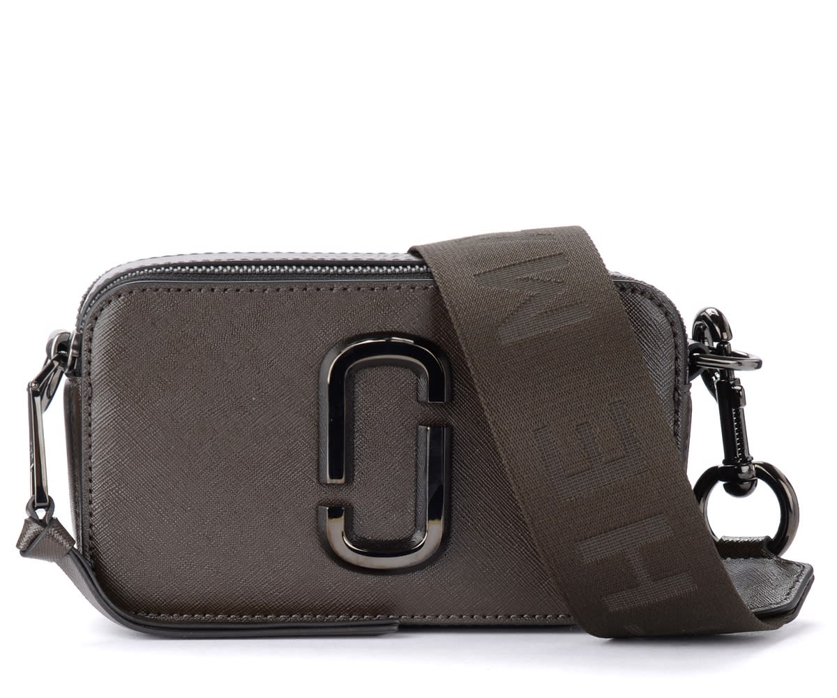 The Marc Jacobs The Snapshot Dtm Shoulder Bag In Ink Gray Leather