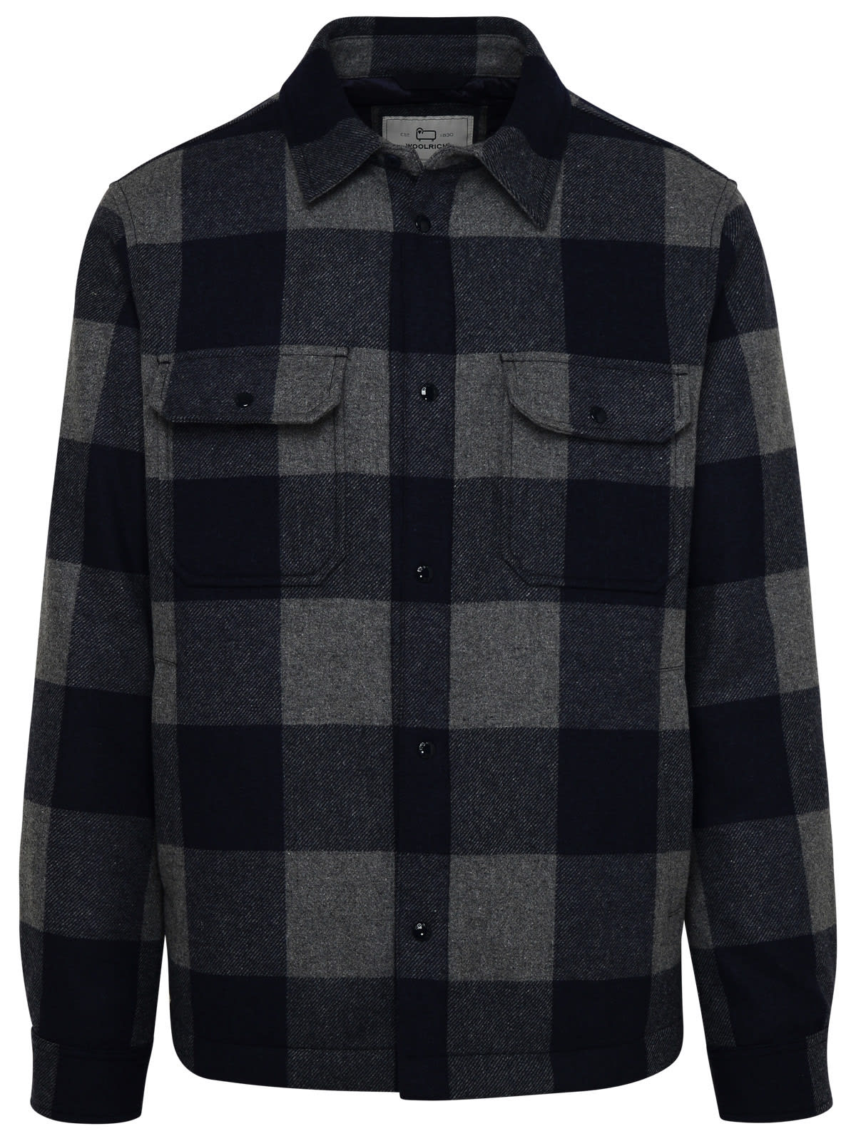 Shop Woolrich Alaskan Two-tone Wool Shirt In Blue