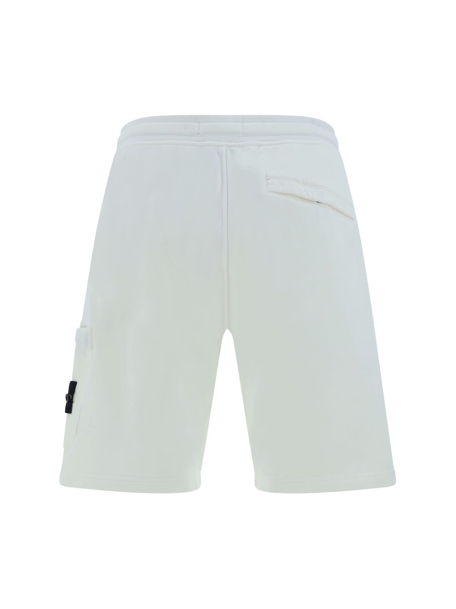 Shop Stone Island Shorts In Bianco