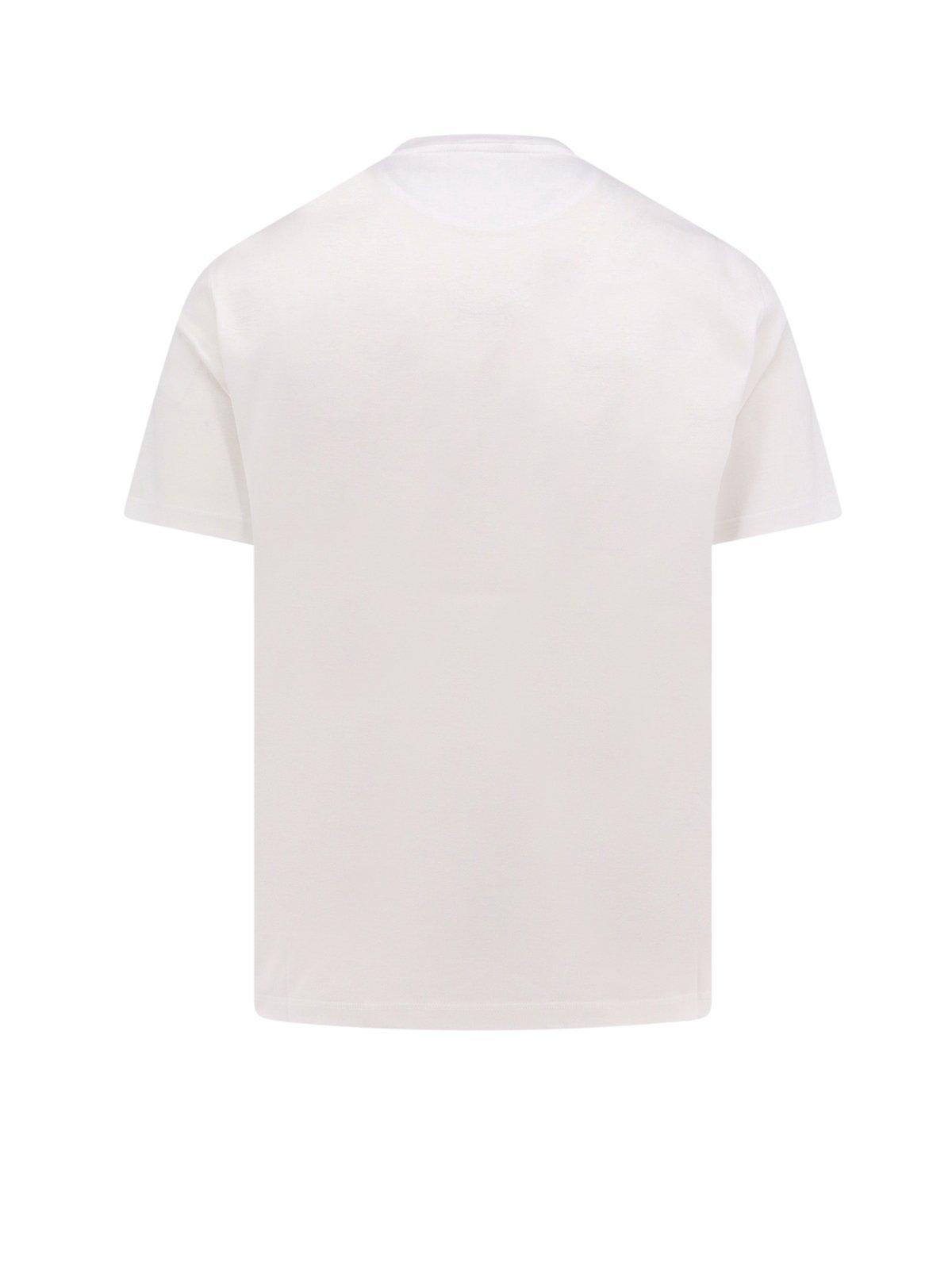 Shop Valentino Crewneck Straight Hem T-shirt In White