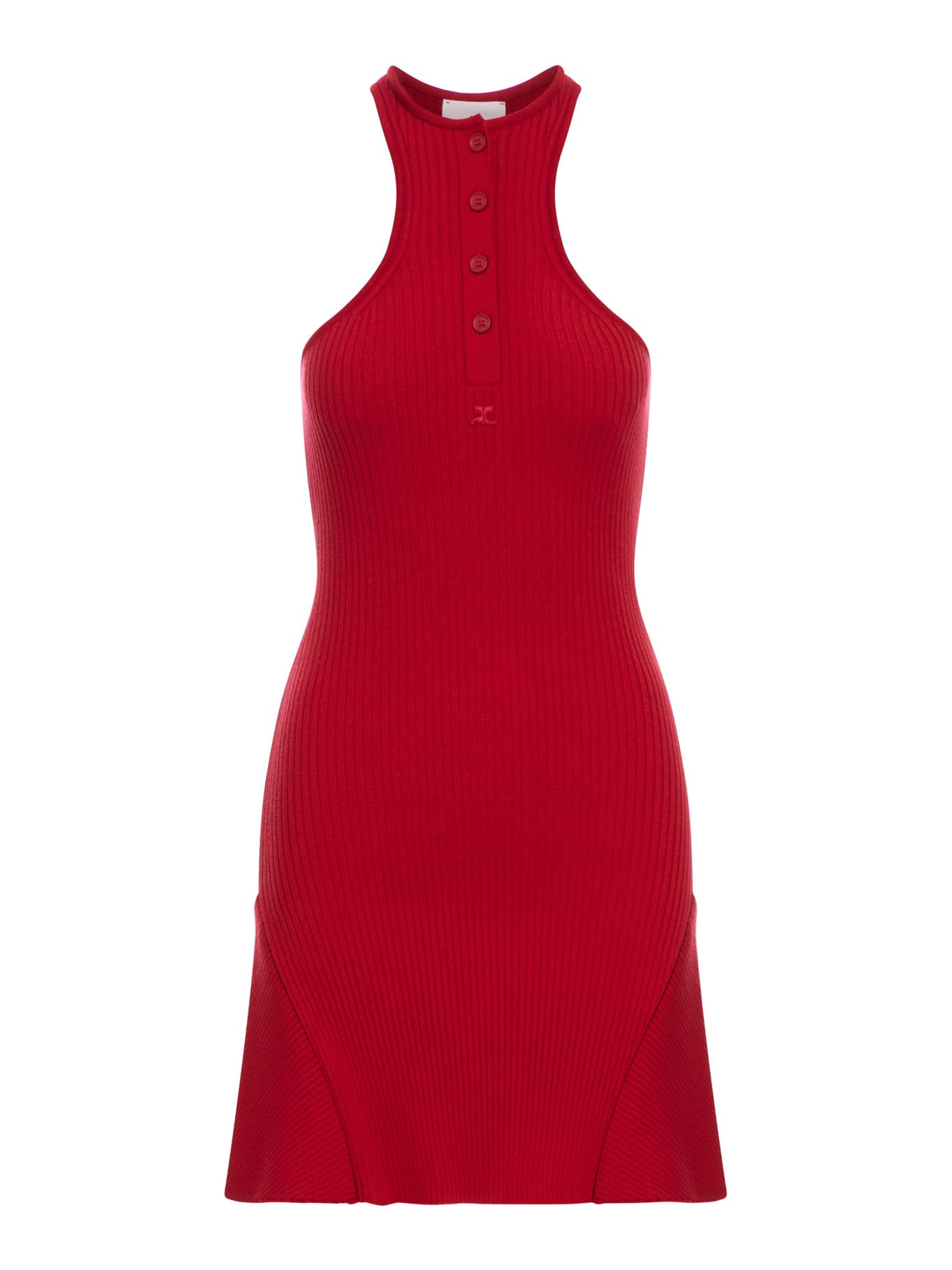 Shop Courrèges Red Viscose Blend Dress In Ruby