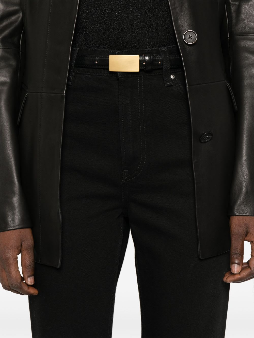 Totême Toteme Twisted Seam Denim Full Length In Black