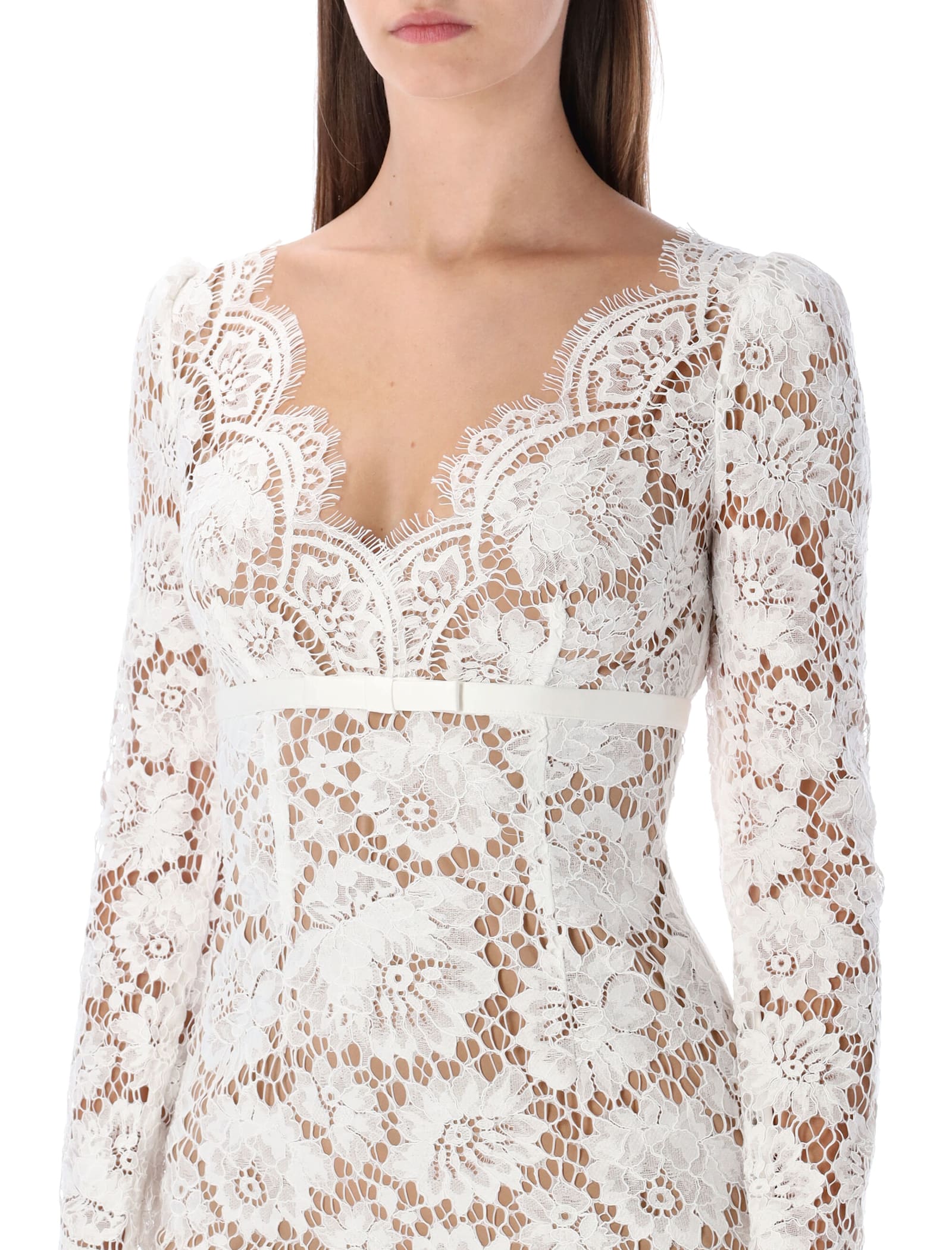 Self-portrait Lace Midi Dress In White