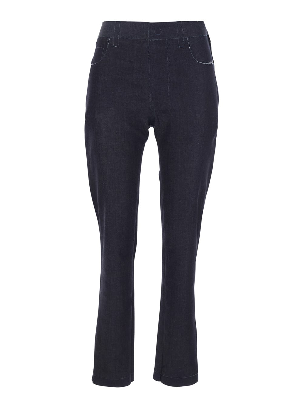Marni Black Jeans With Tareped Leg And Raw-cut Finish In Denim Woman In Black